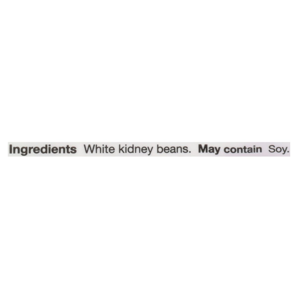 Unico Dry White Kidney Beans (Cannellini) — ingredients list (English)