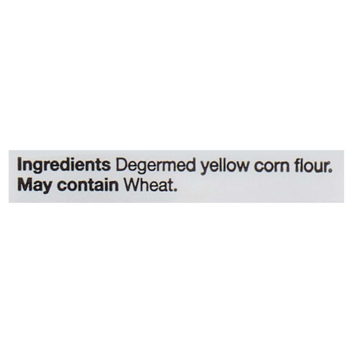 Unico Corn Flour — ingredients list (English)