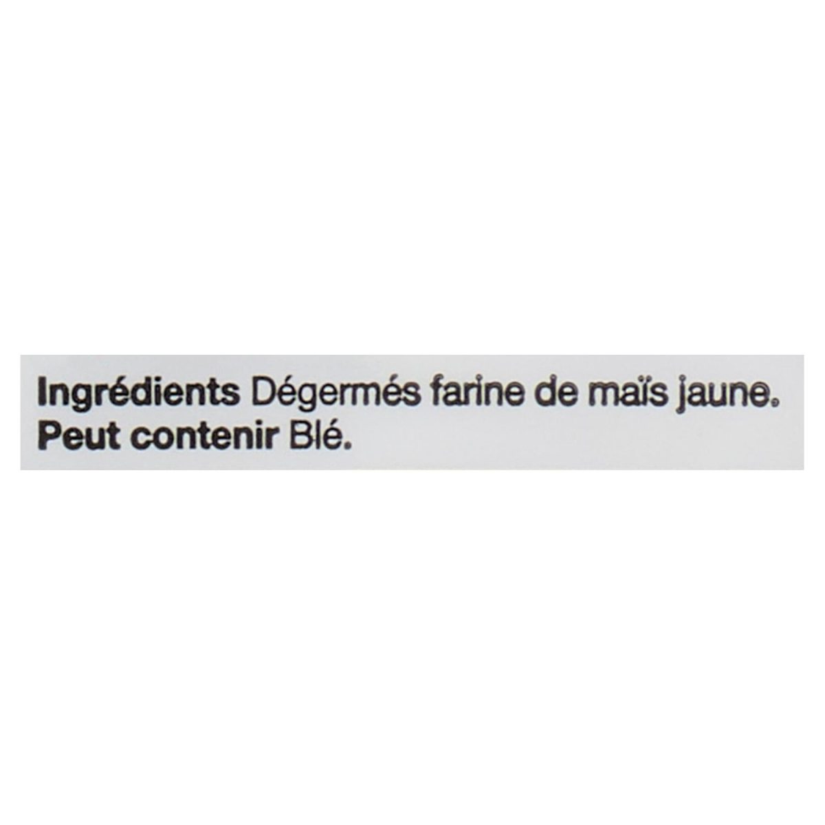 Unico Farine de maïs — liste d'ingrédients (français)