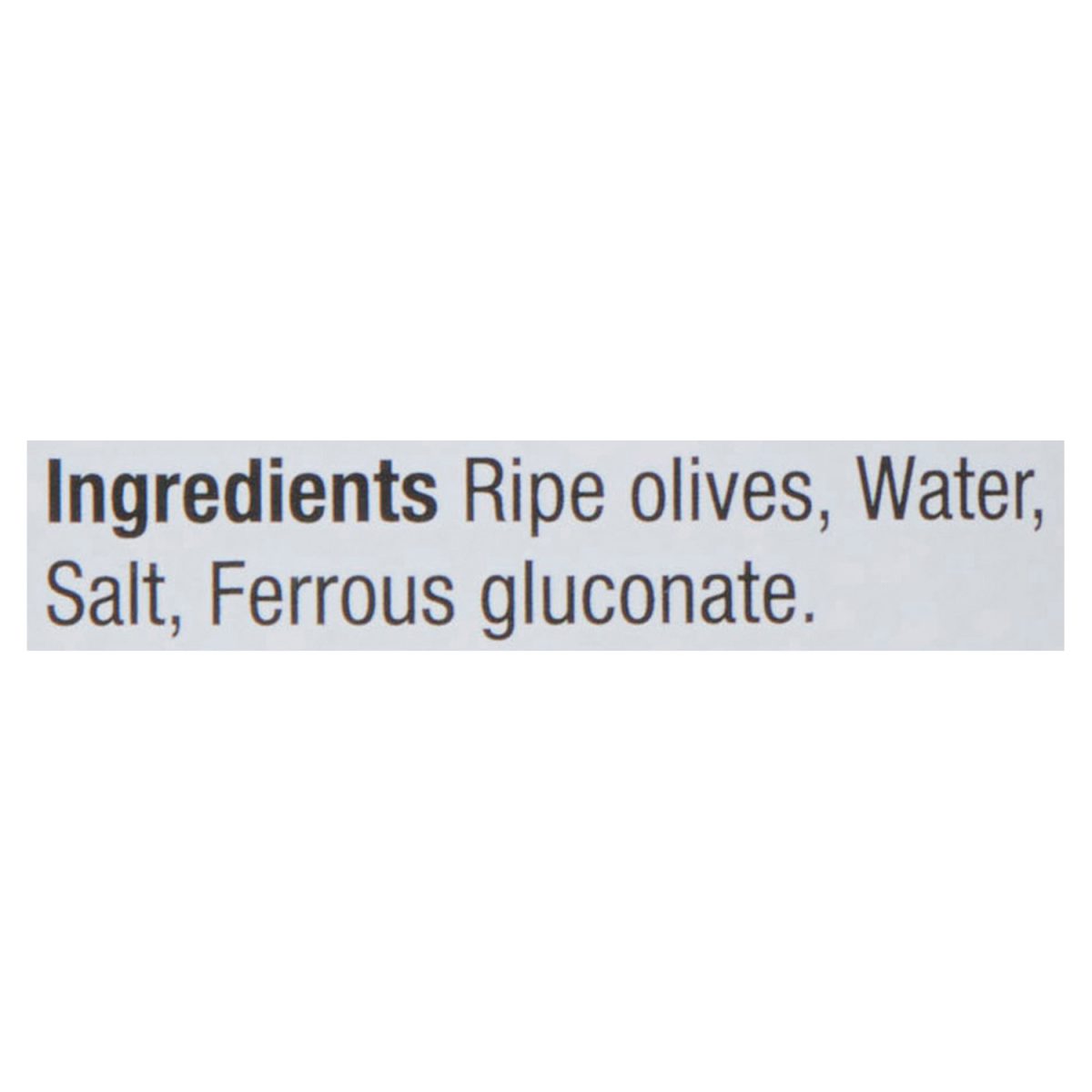 Unico Select Ripe Olives — ingredients list (English)