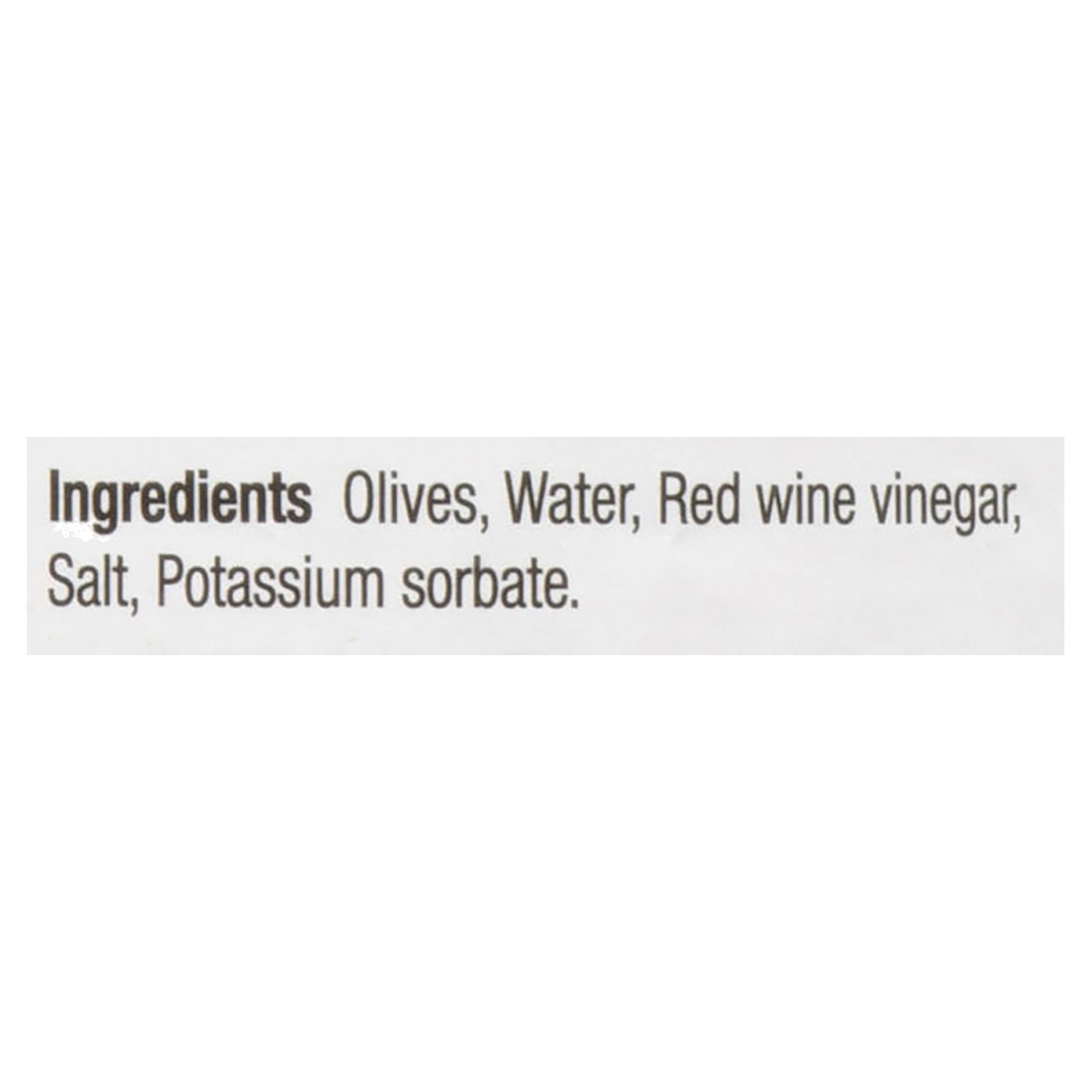 Unico Kalamata Olives — ingredients list (English)