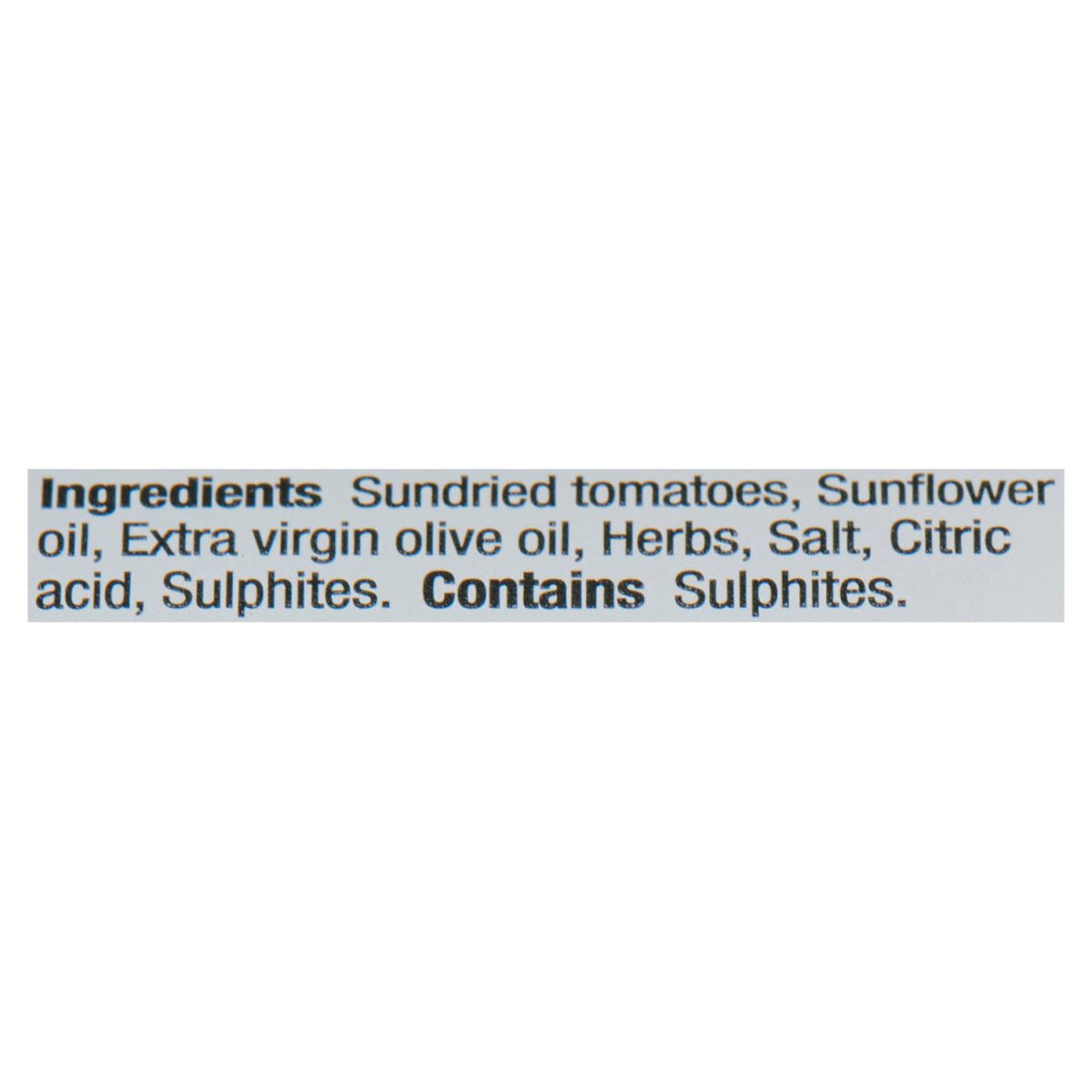 Unico Sun-Dried Tomatoes — Julienne — ingredients list (English)
