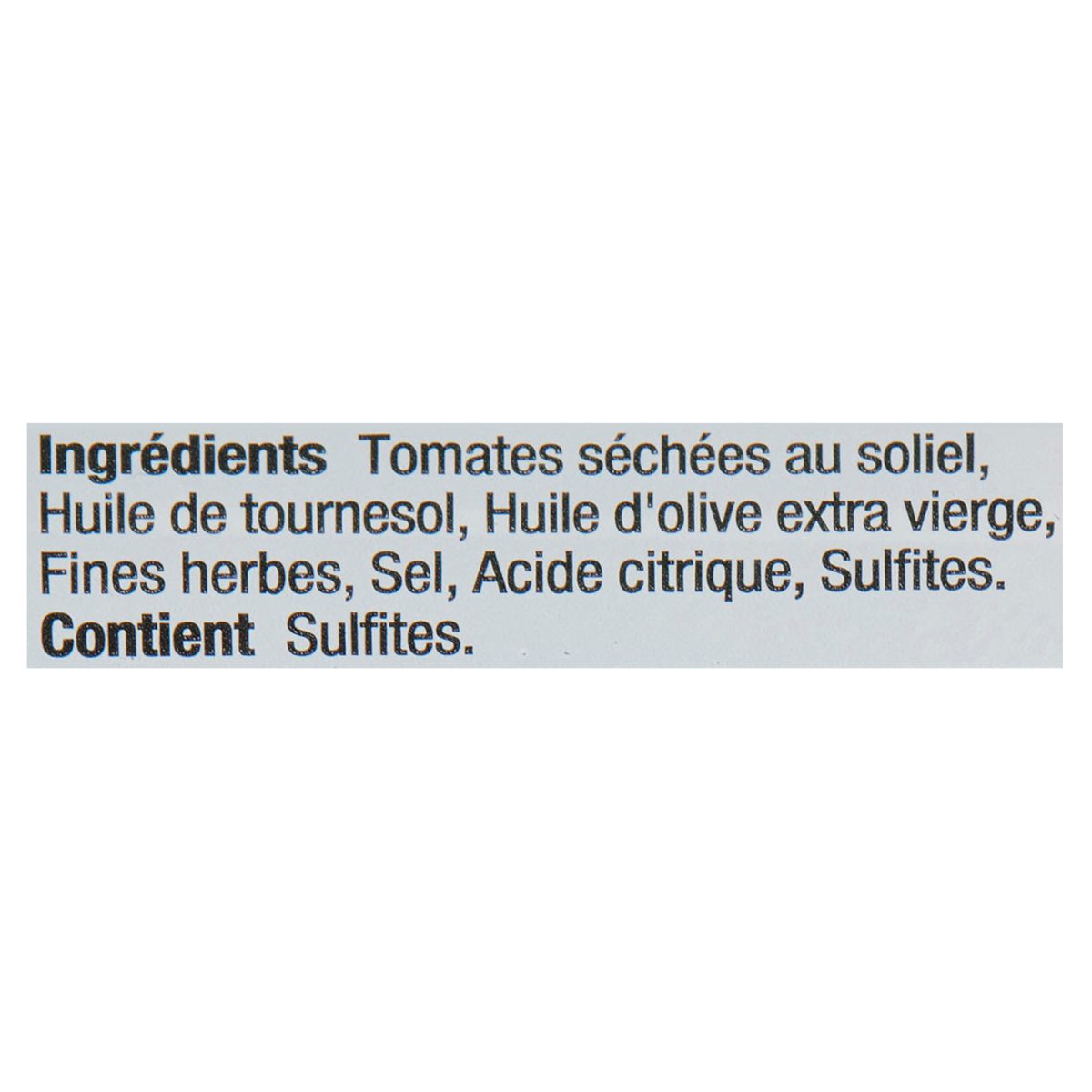 Unico Tomates séchées au soleil — julienne — liste d'ingrédients (français)
