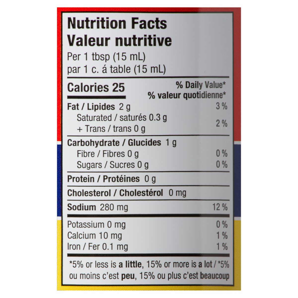 Unico Muffuletta Olive Salad — Hot — nutrition facts panel