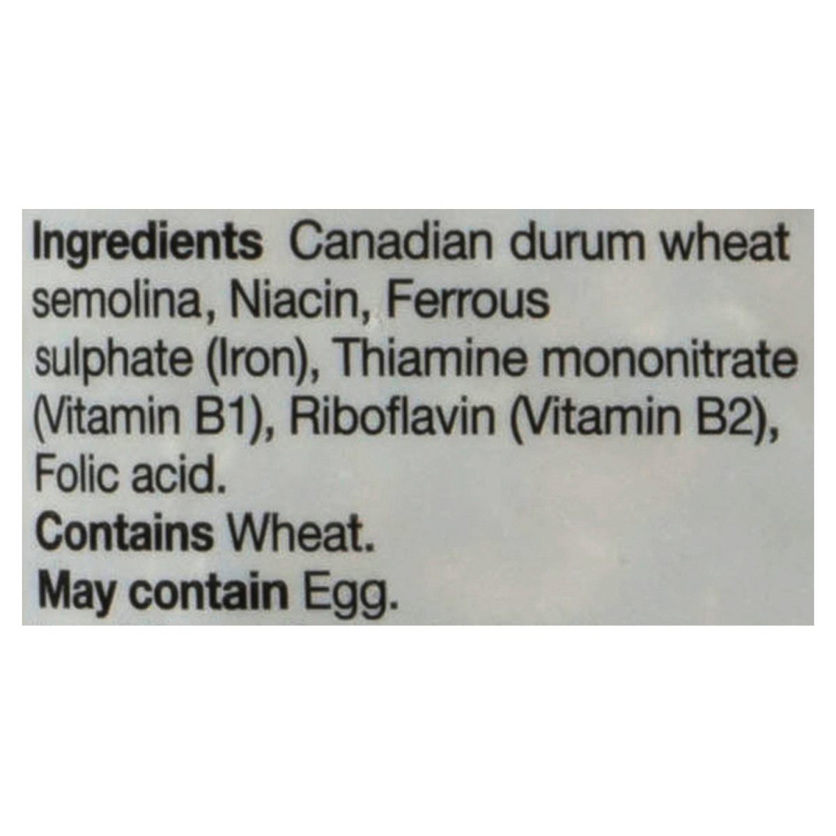 Unico Elbows — ingredients list (English)