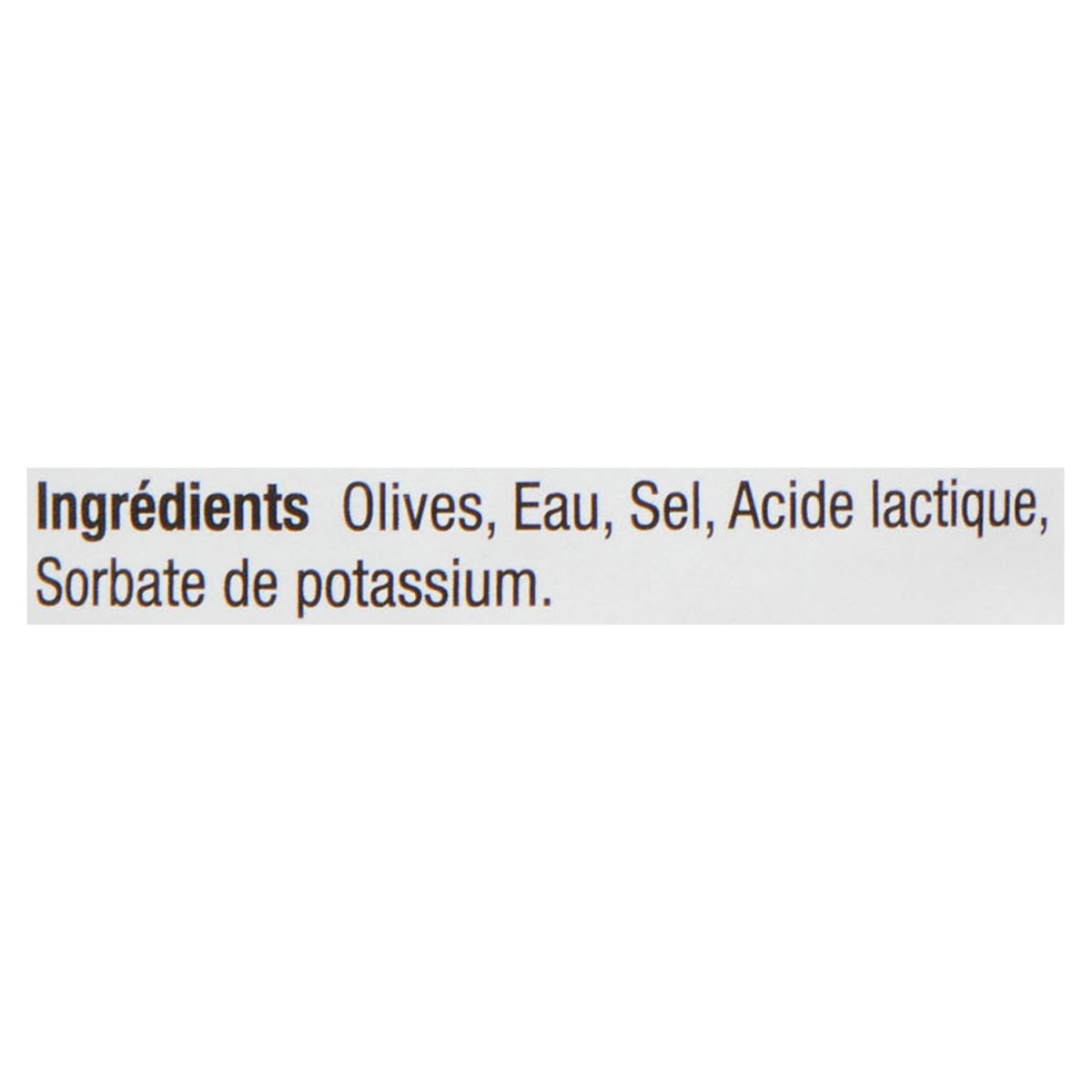 Unico Olives géantes — liste d'ingrédients (français)