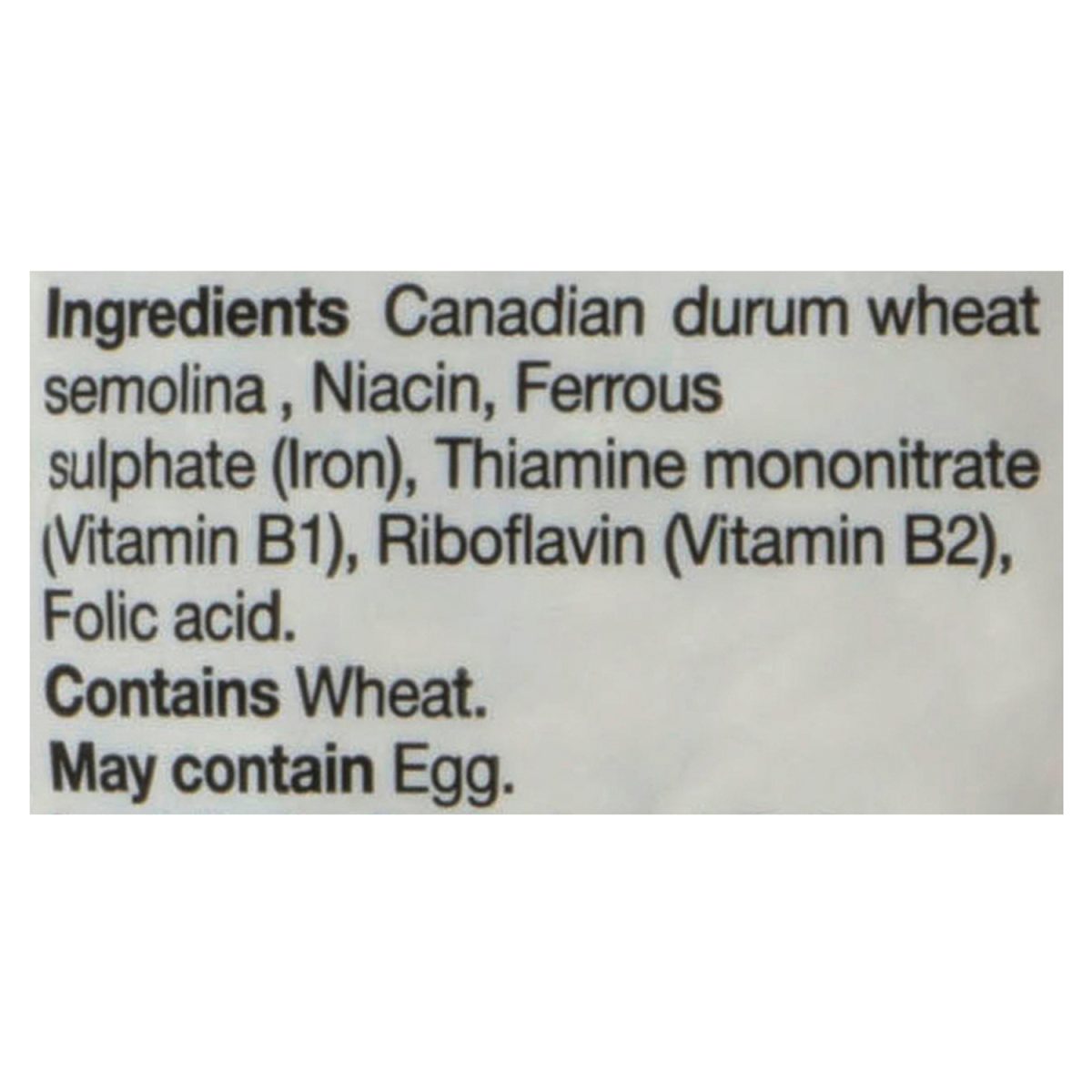 Unico Orzo — ingredients list (English)