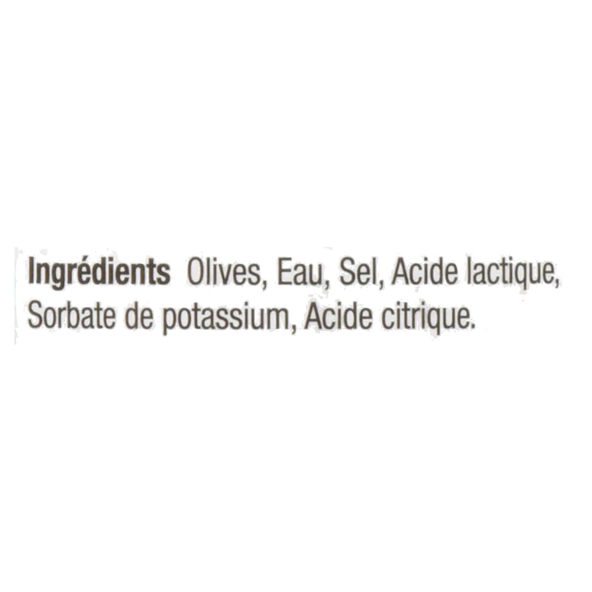 Unico Olives tranchées style pizza — liste d'ingrédients (français)