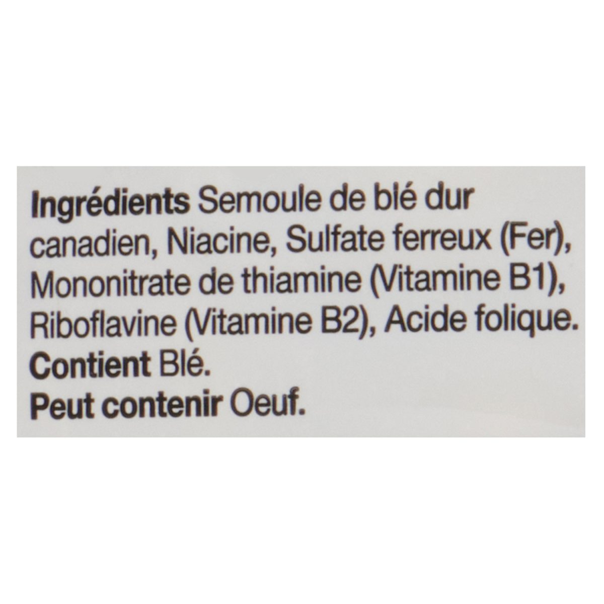 Unico Coquilles — liste d'ingrédients (français)