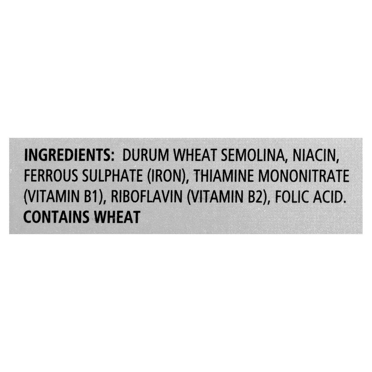Unico Jumbo Shells — ingredients list (English)