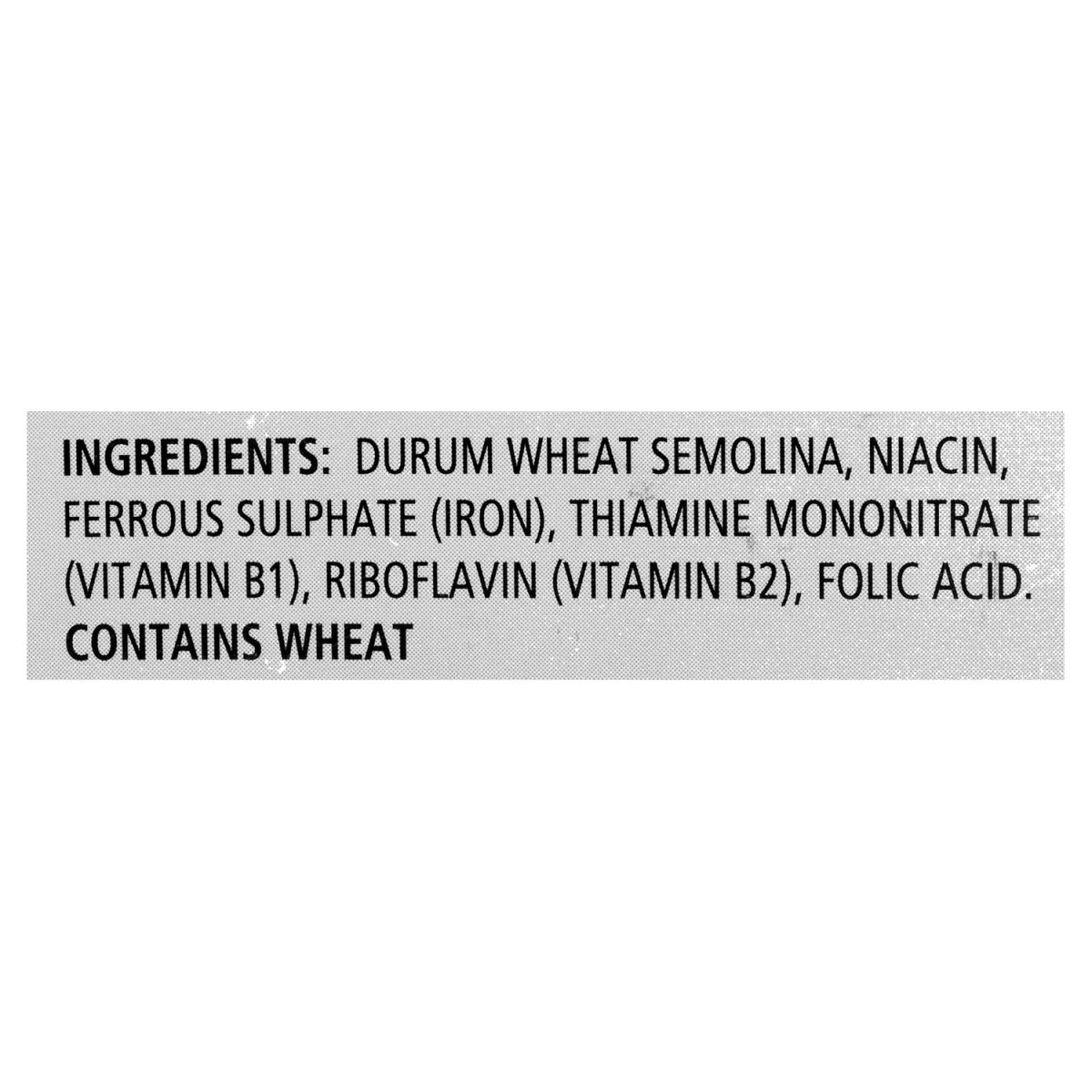 Unico Manicotti — ingredients list (English)