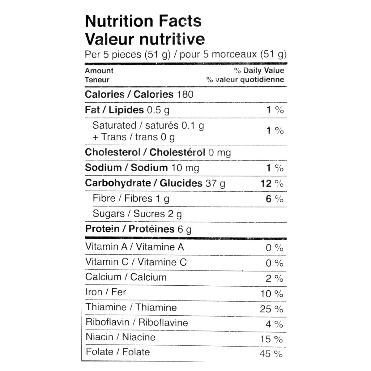 Unico Cannelloni prêts au four — tableau de la valeur nutritive