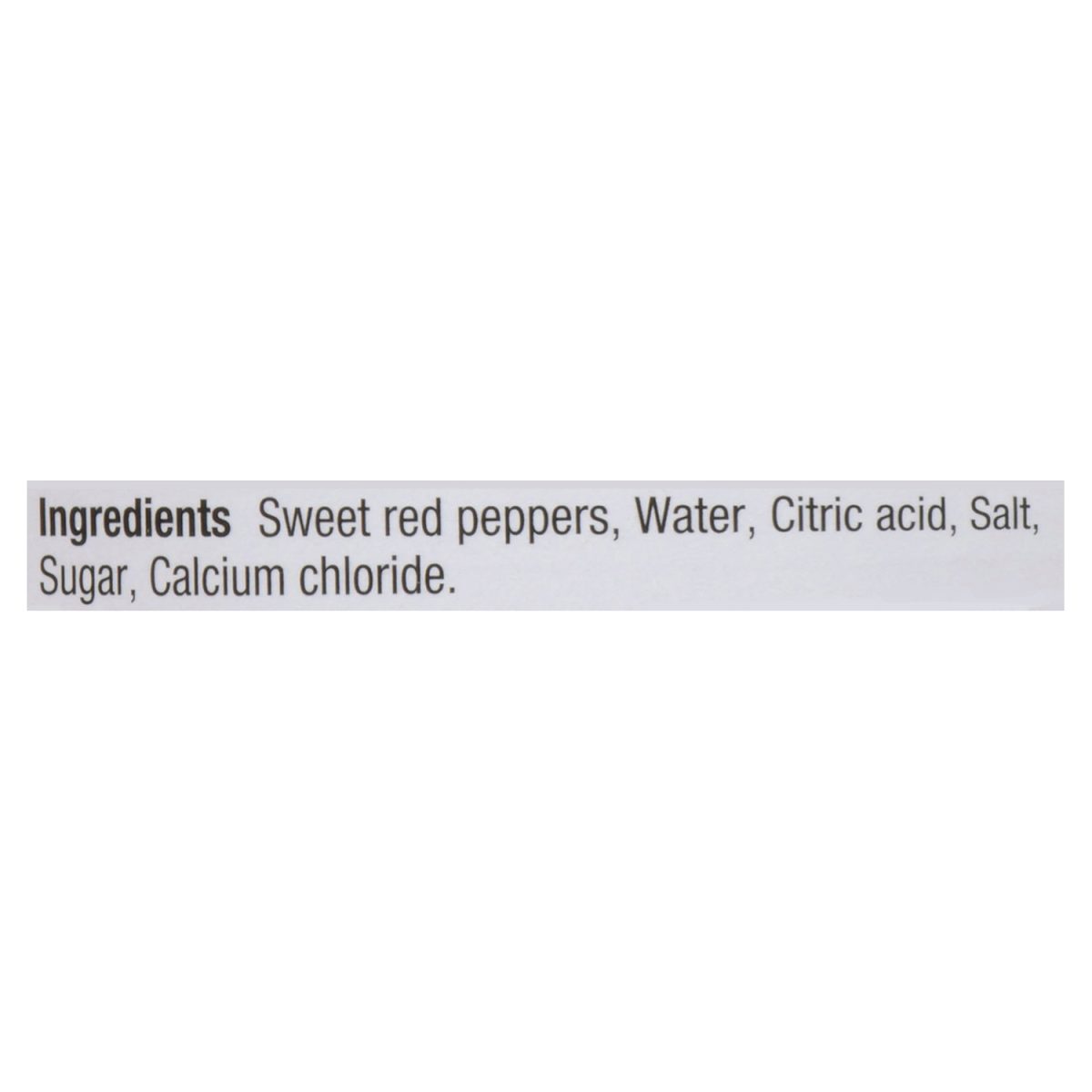 Unico Roasted Sweet Peppers — Whole — ingredients list (English)
