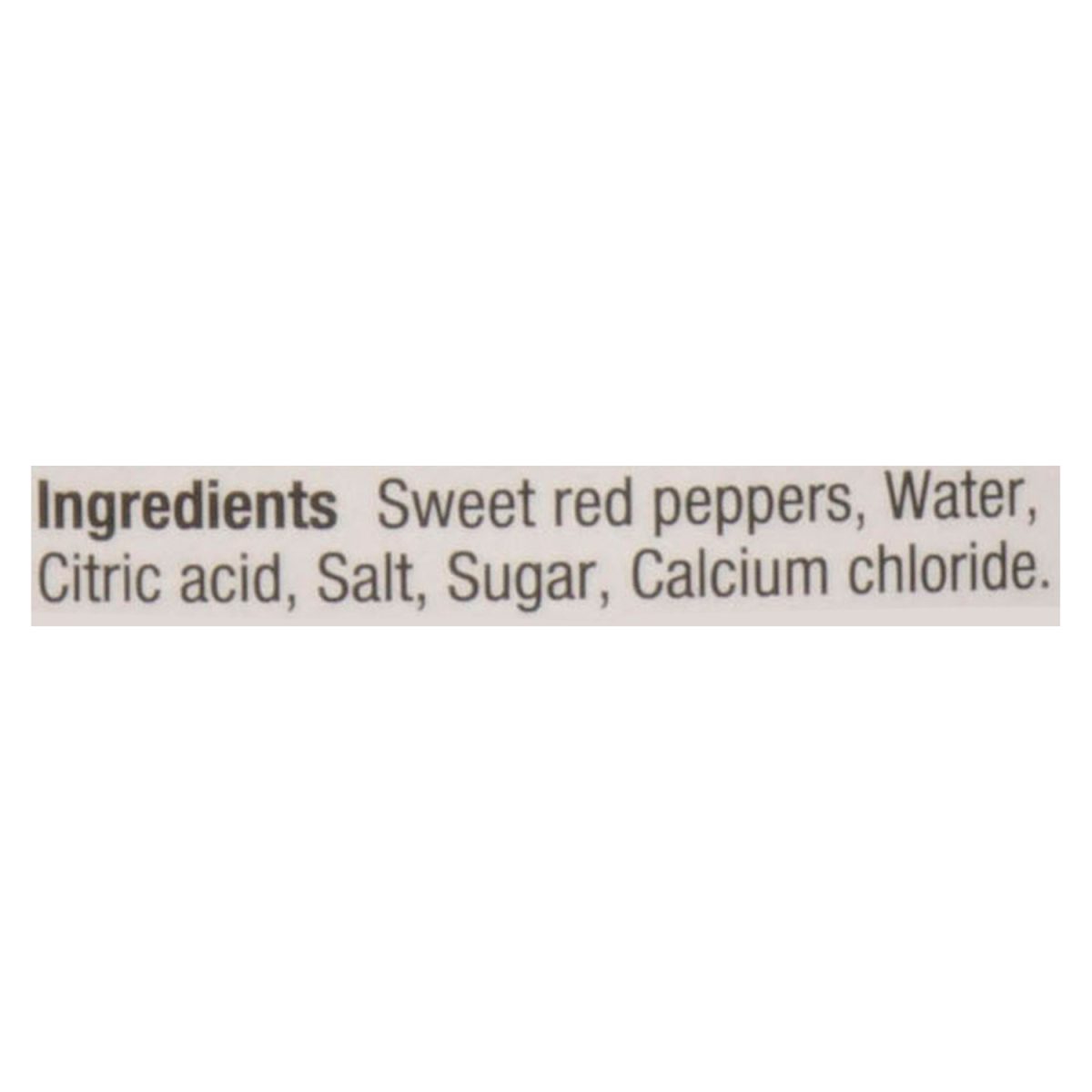Unico Roasted Sweet Peppers — Sliced — ingredients list (English)