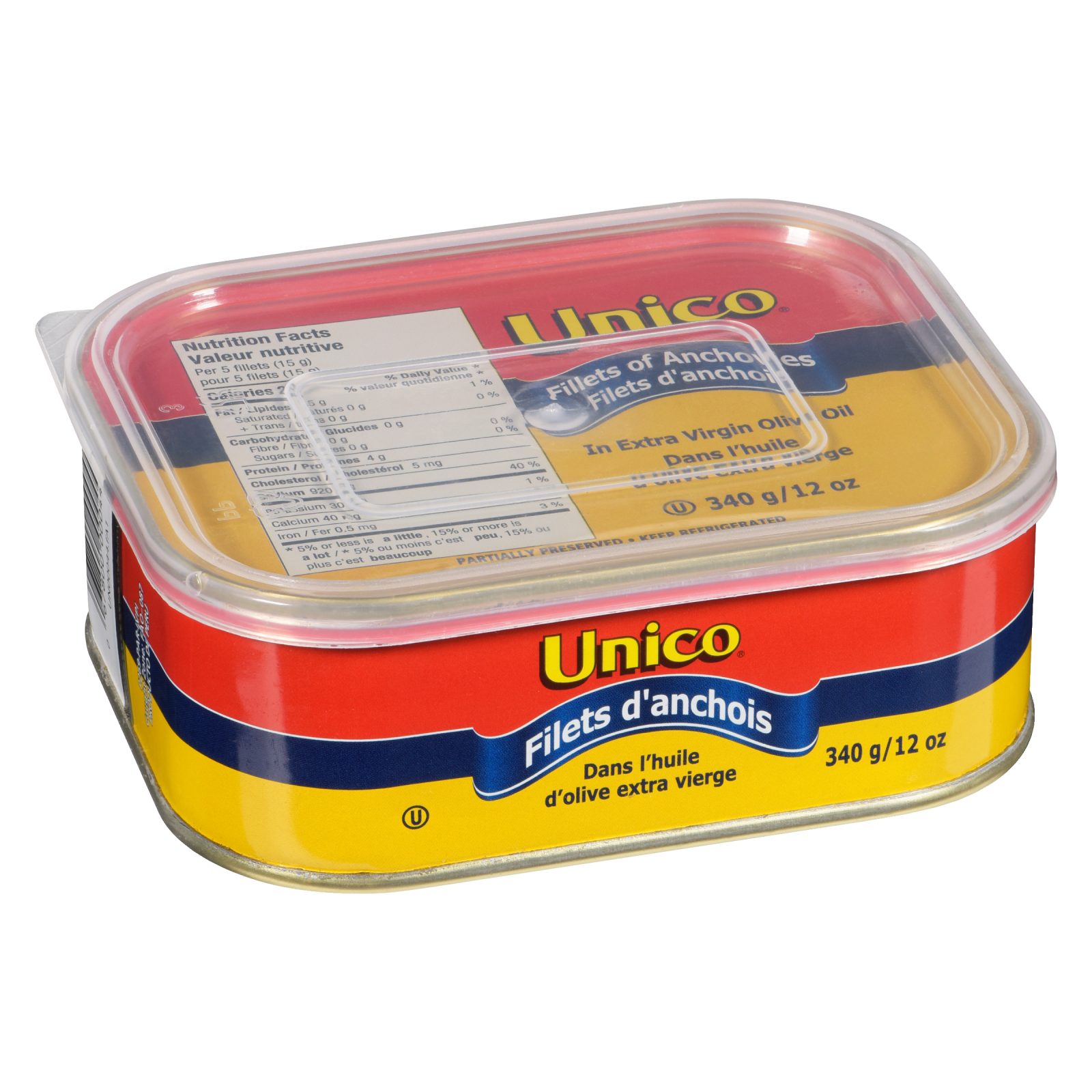 Unico Filets d'anchois dans l'huile — grand format — photo du produit (français)