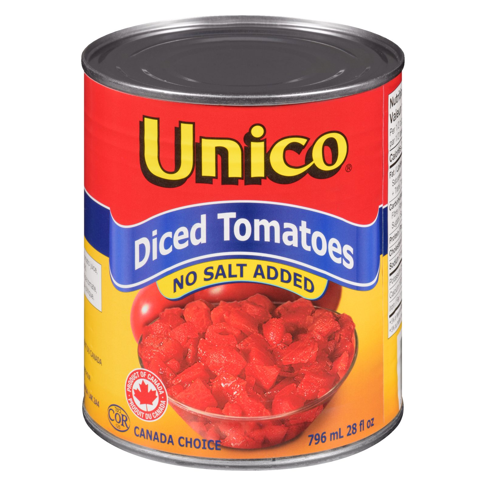 Unico Diced Tomatoes — No Salt Added — product photo