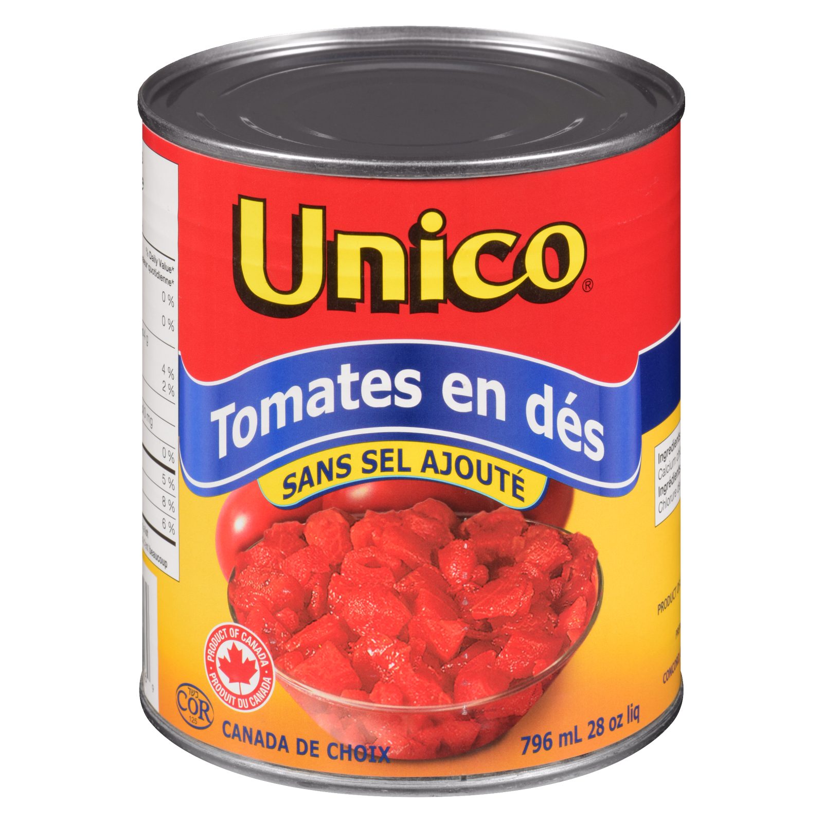 Unico Tomates en dés — sans sel ajouté — photo du produit (français)