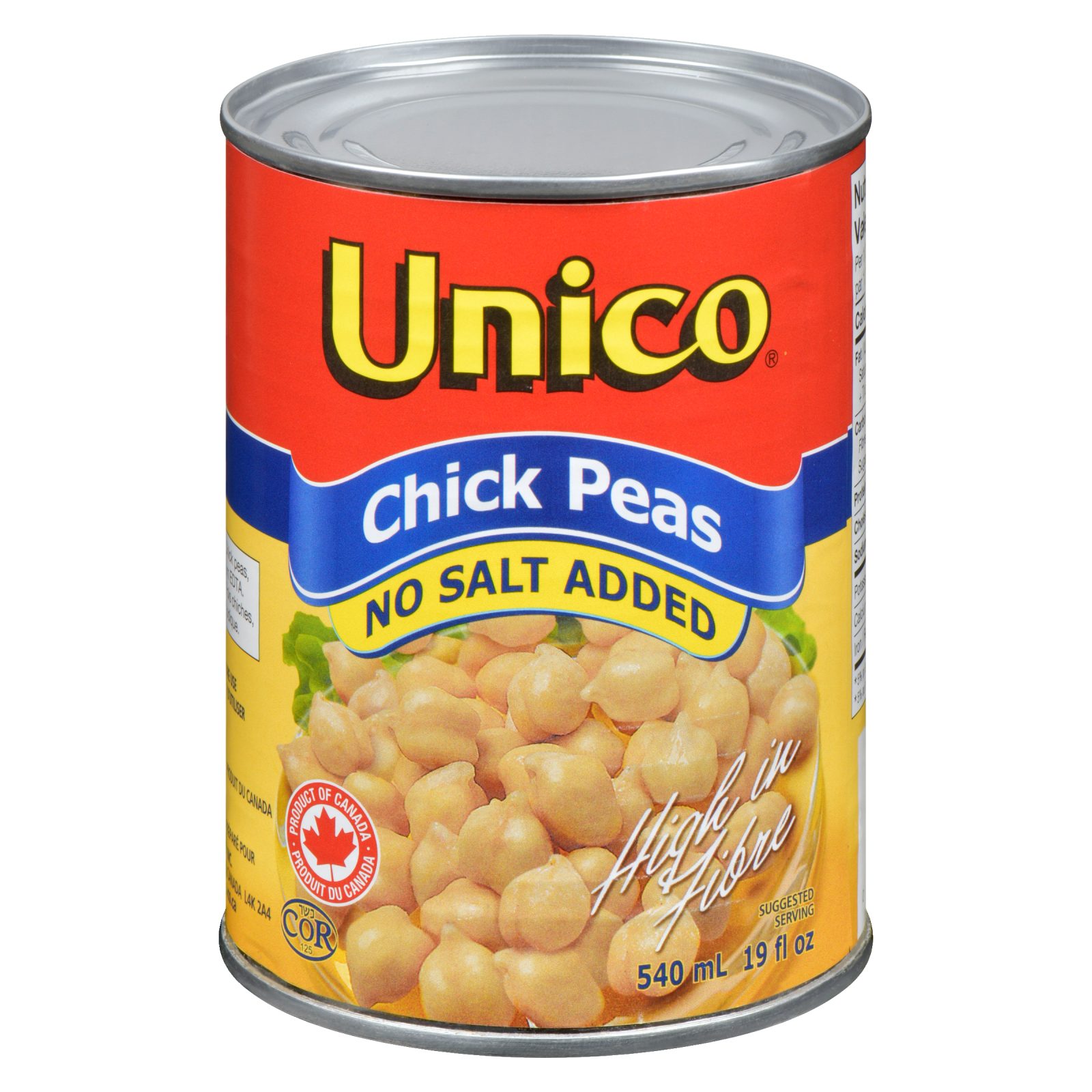 Unico Chick Peas — No Salt Added — product photo