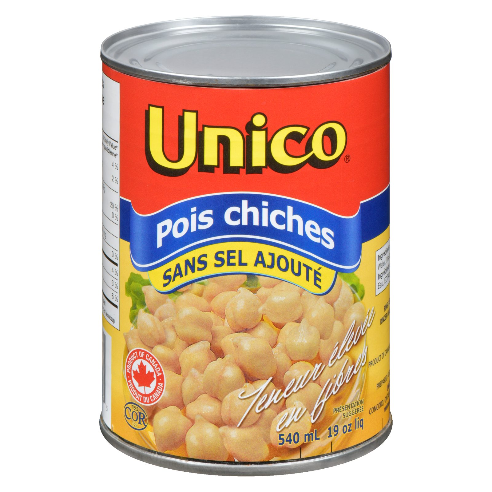 Unico Pois chiches — sans sel ajouté — photo du produit (français)