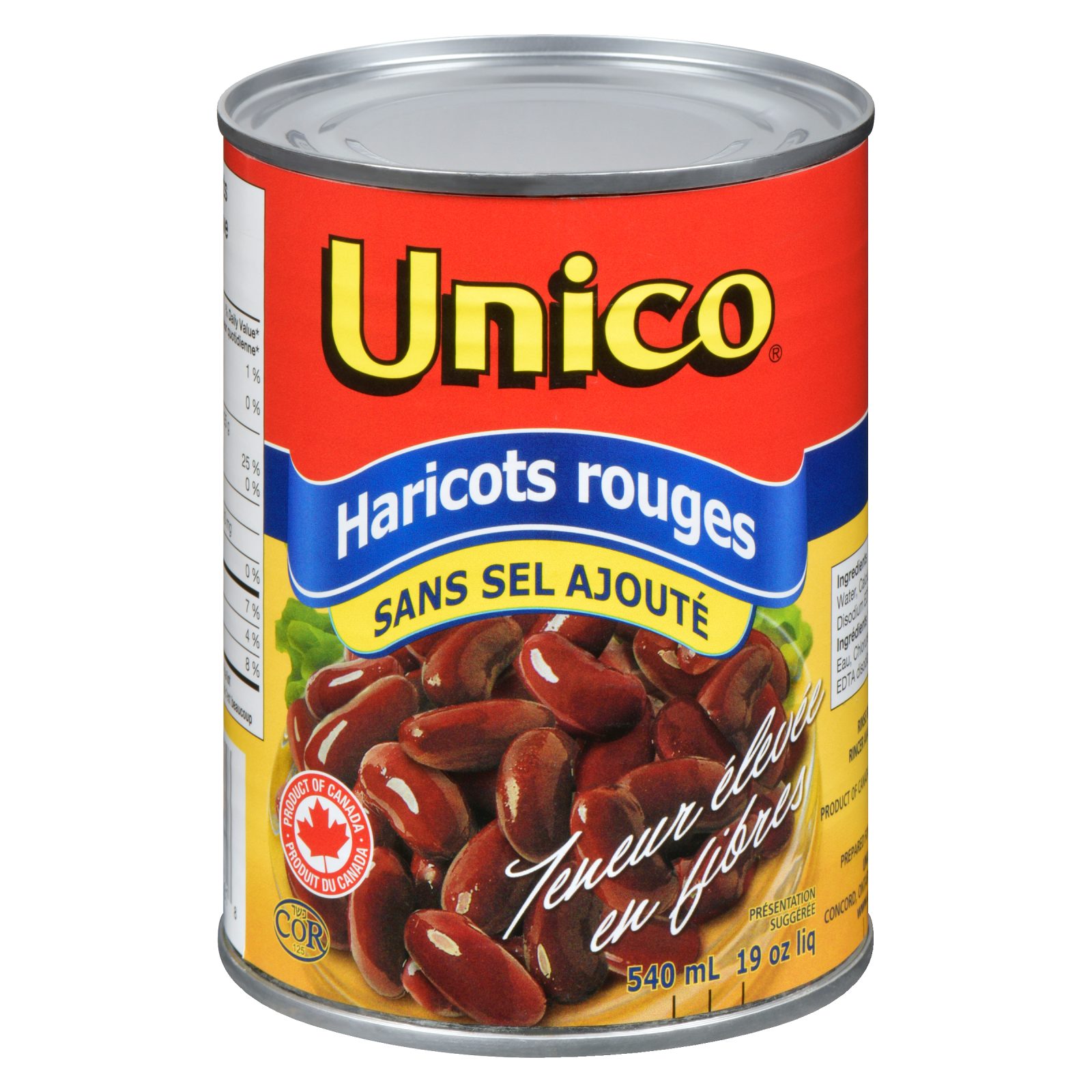 Unico Haricots rouges — sans sel ajouté — photo du produit (français)