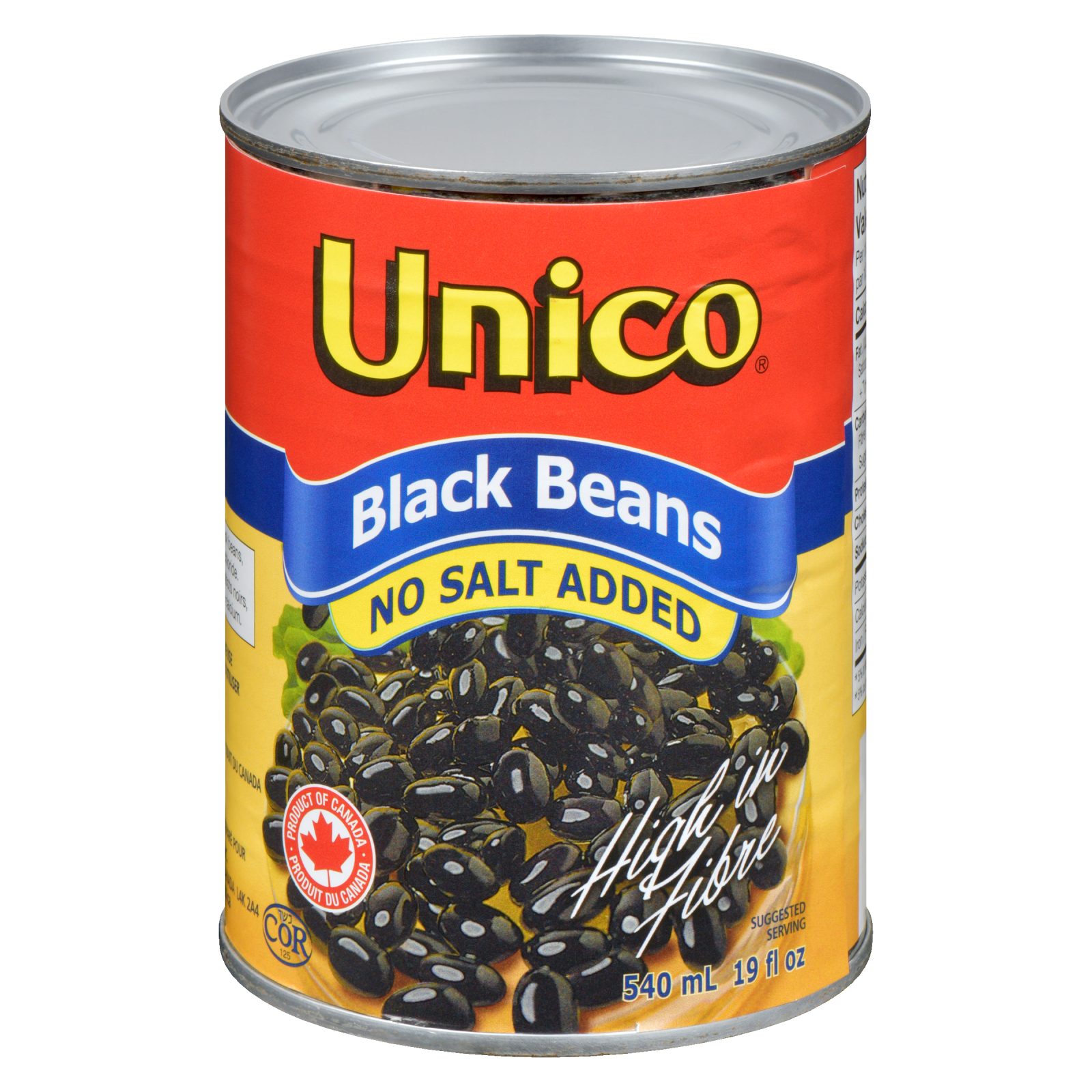 Unico Black Beans — No Salt Added — product photo