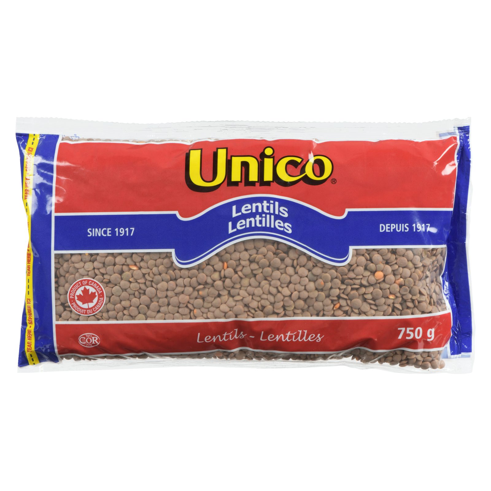 Unico Dry Lentils — product photo