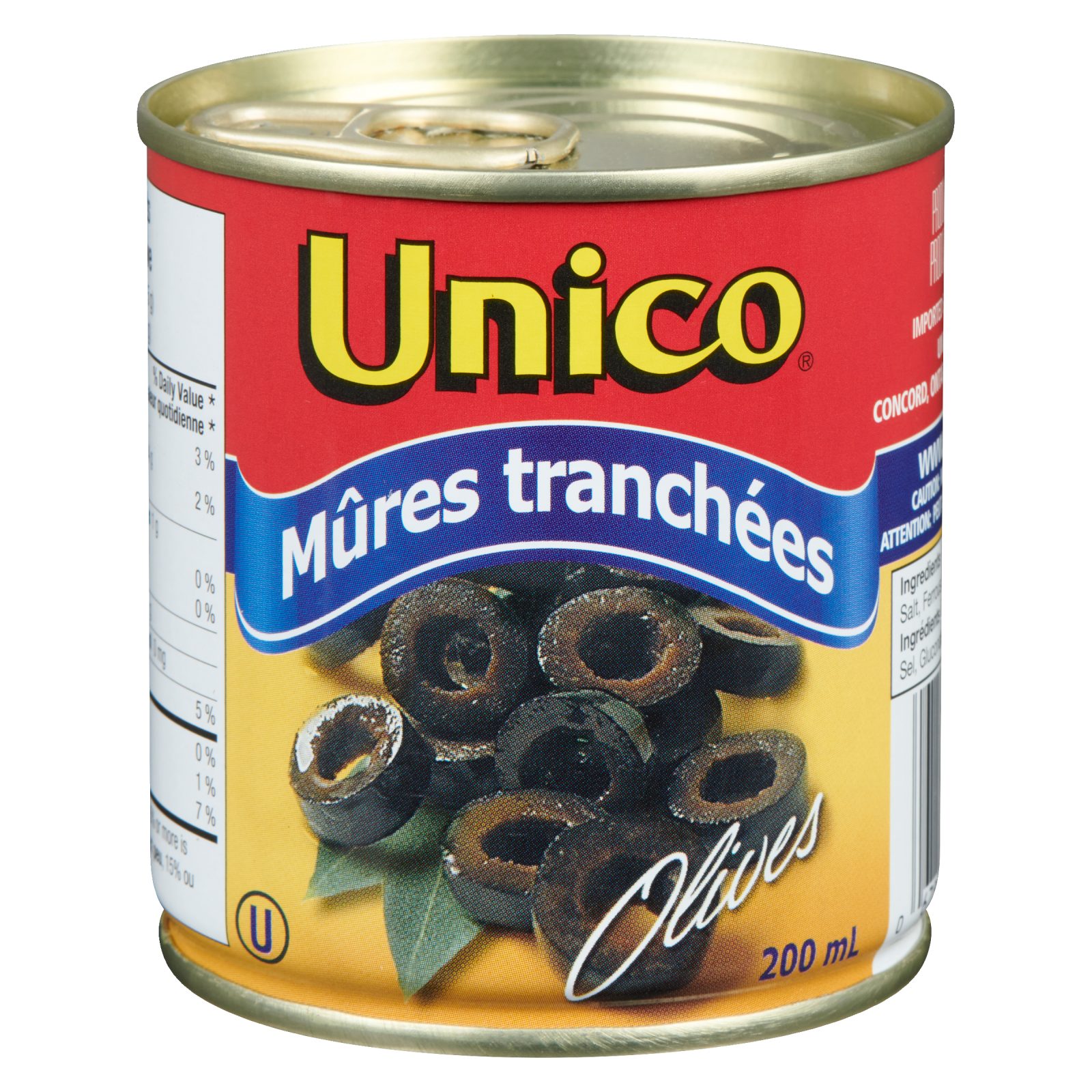 Unico Olives mûres tranchées — image du produit - 200 mL