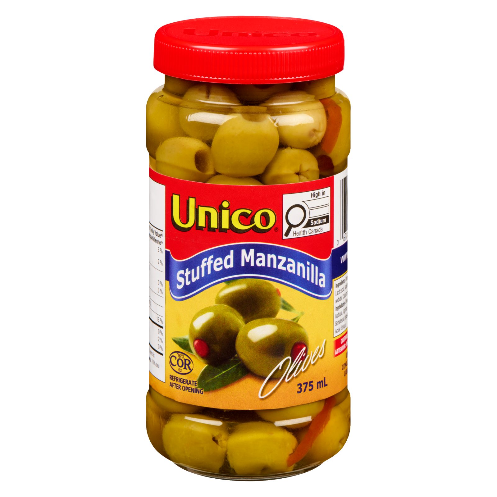 Unico Stuffed Manzanilla Olives — product image - 375 mL