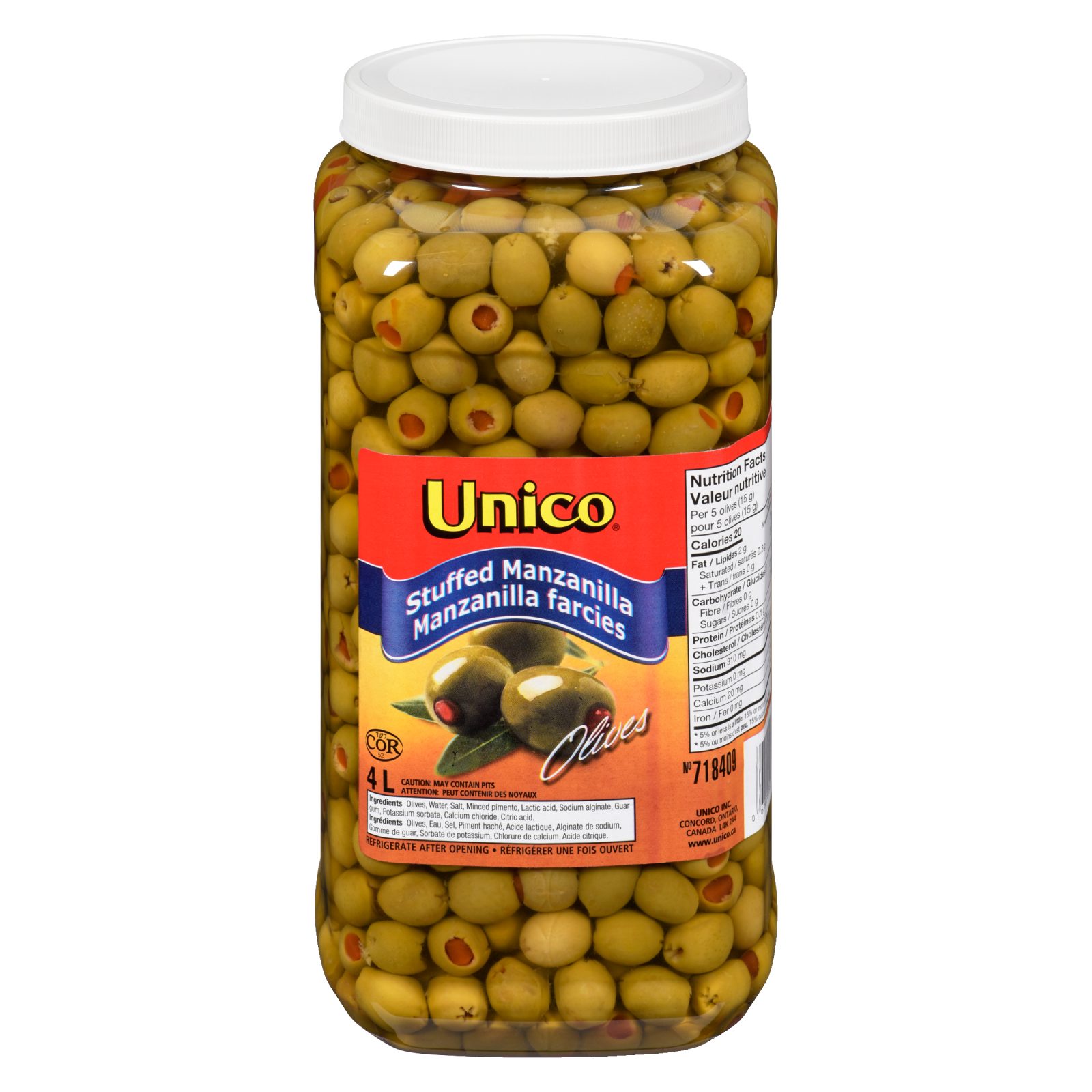 Unico Stuffed Manzanilla Olives — product image - 4L