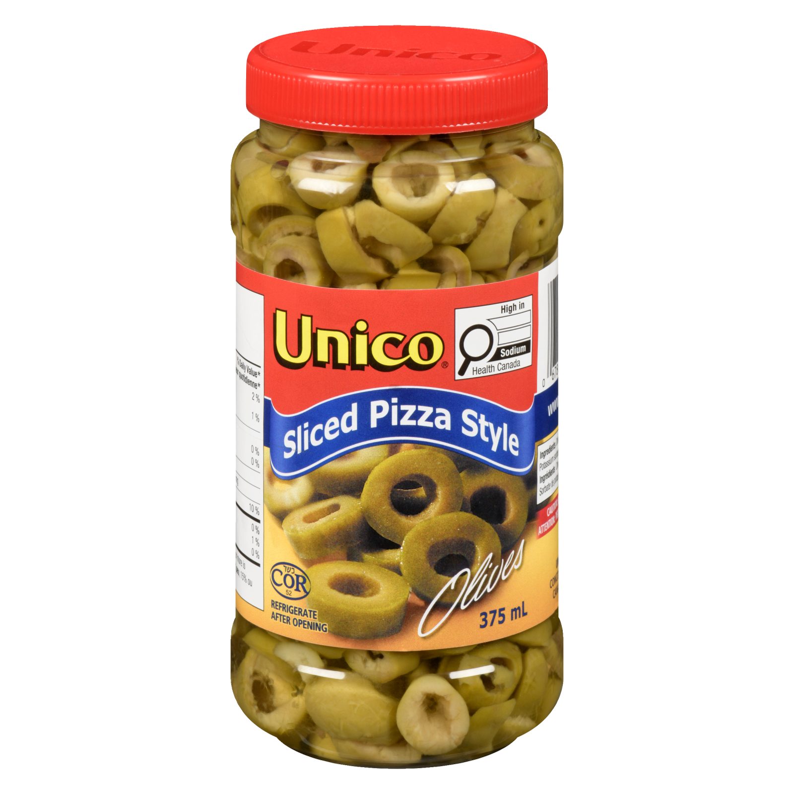 Unico Sliced Pizza Style Olives — product photo
