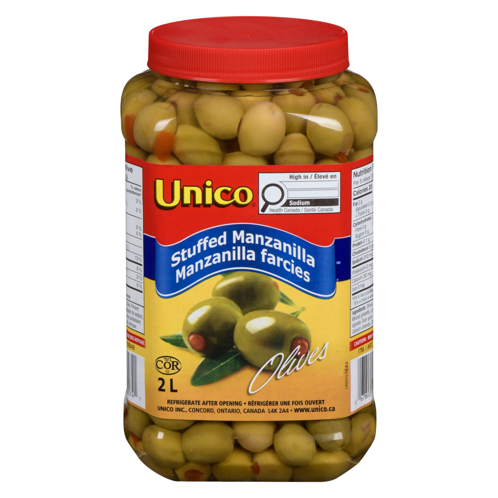 Unico Stuffed Manzanilla Olives — product image - 2 L