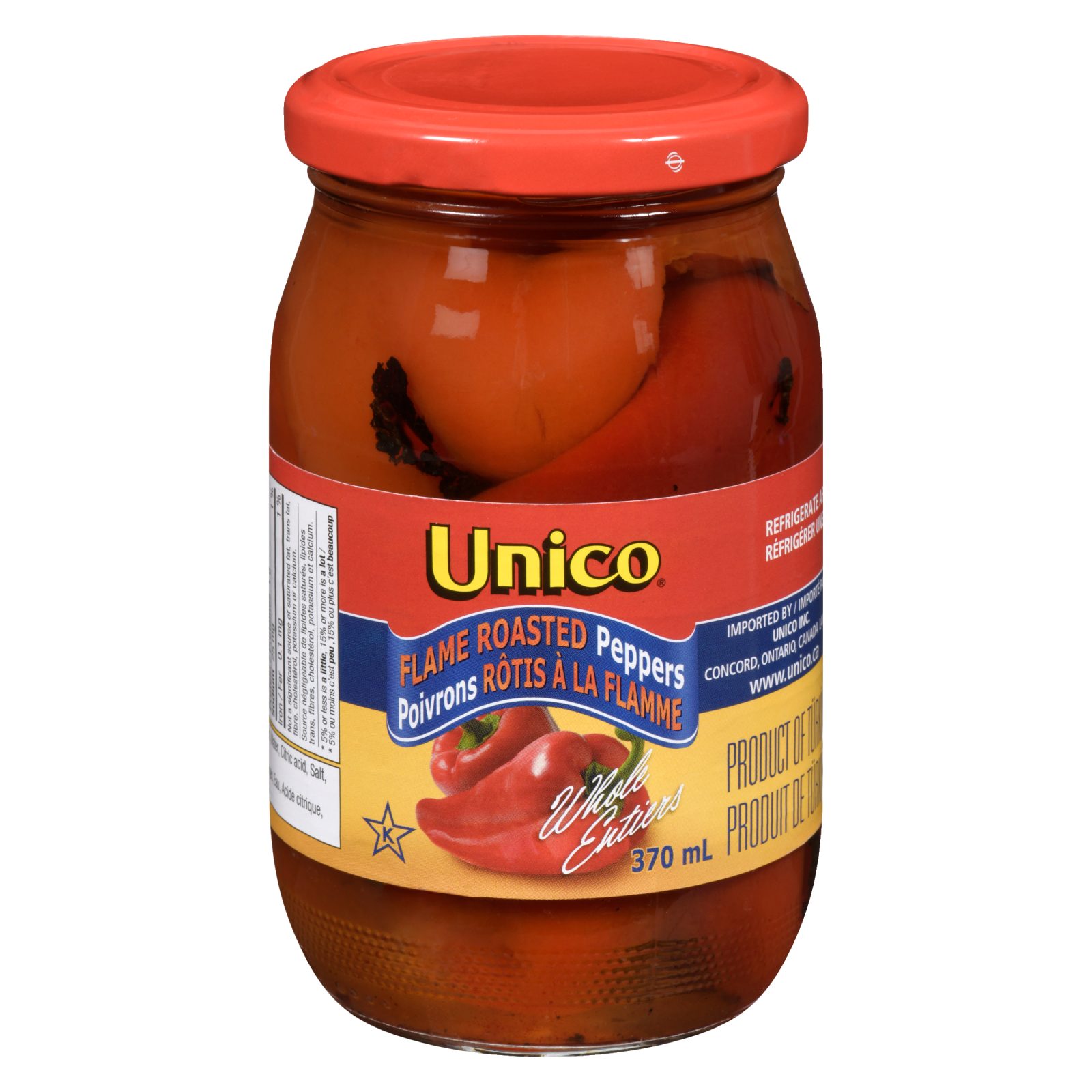 Unico Roasted Sweet Peppers — Whole — product photo