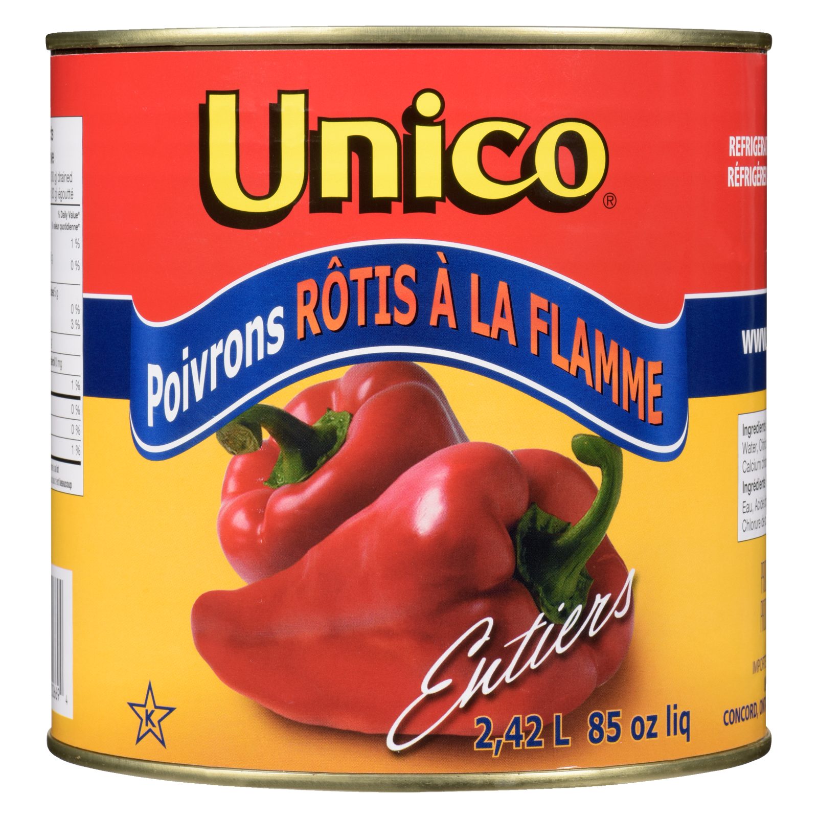 Unico Poivrons doux rôtis — entiers — image du produit - 2.5L