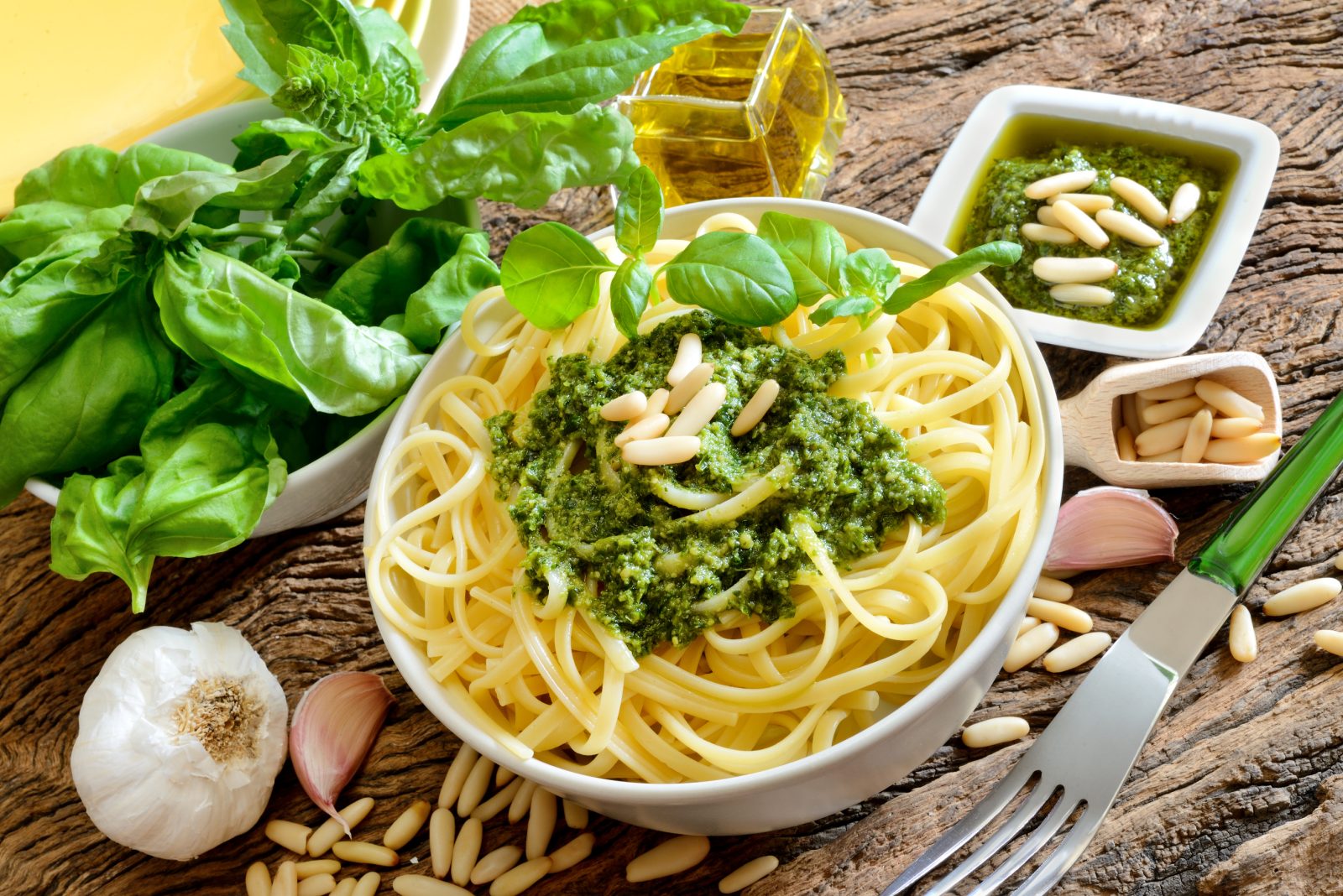 Linguine al Pesto — prepared dish