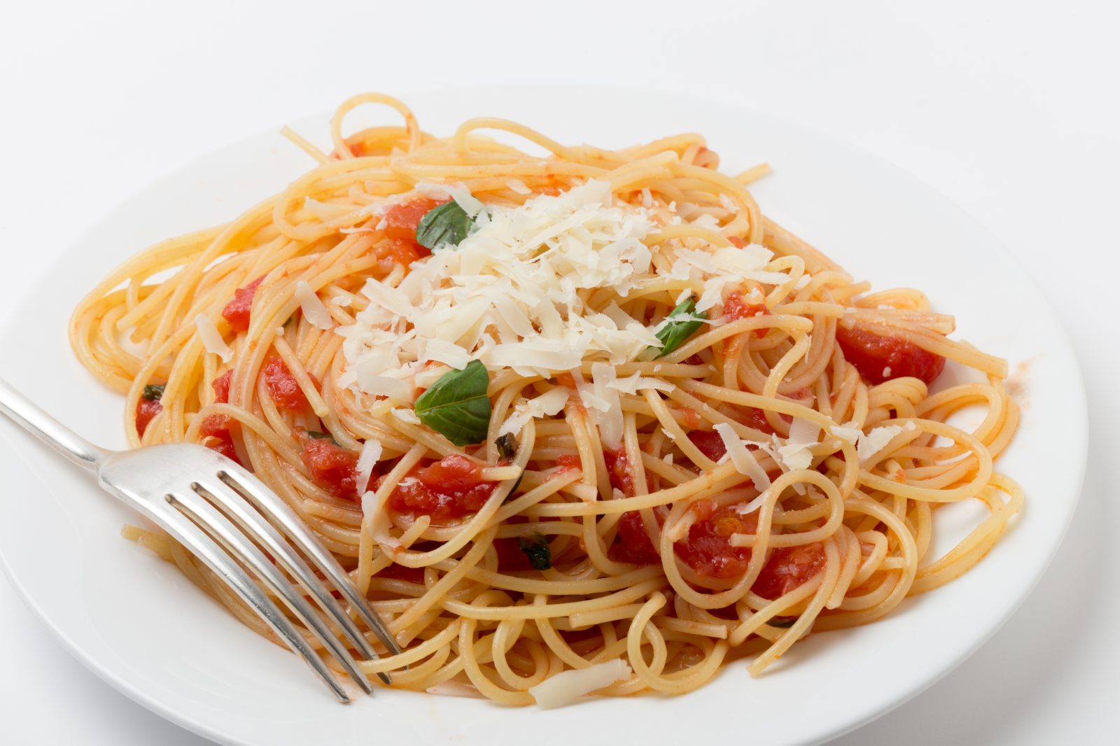 Linguine with Fresh Tomatoes & Garlic — prepared dish