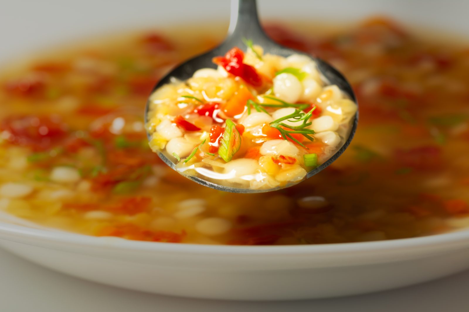 Brown Lentil and Pasta Soup — prepared dish