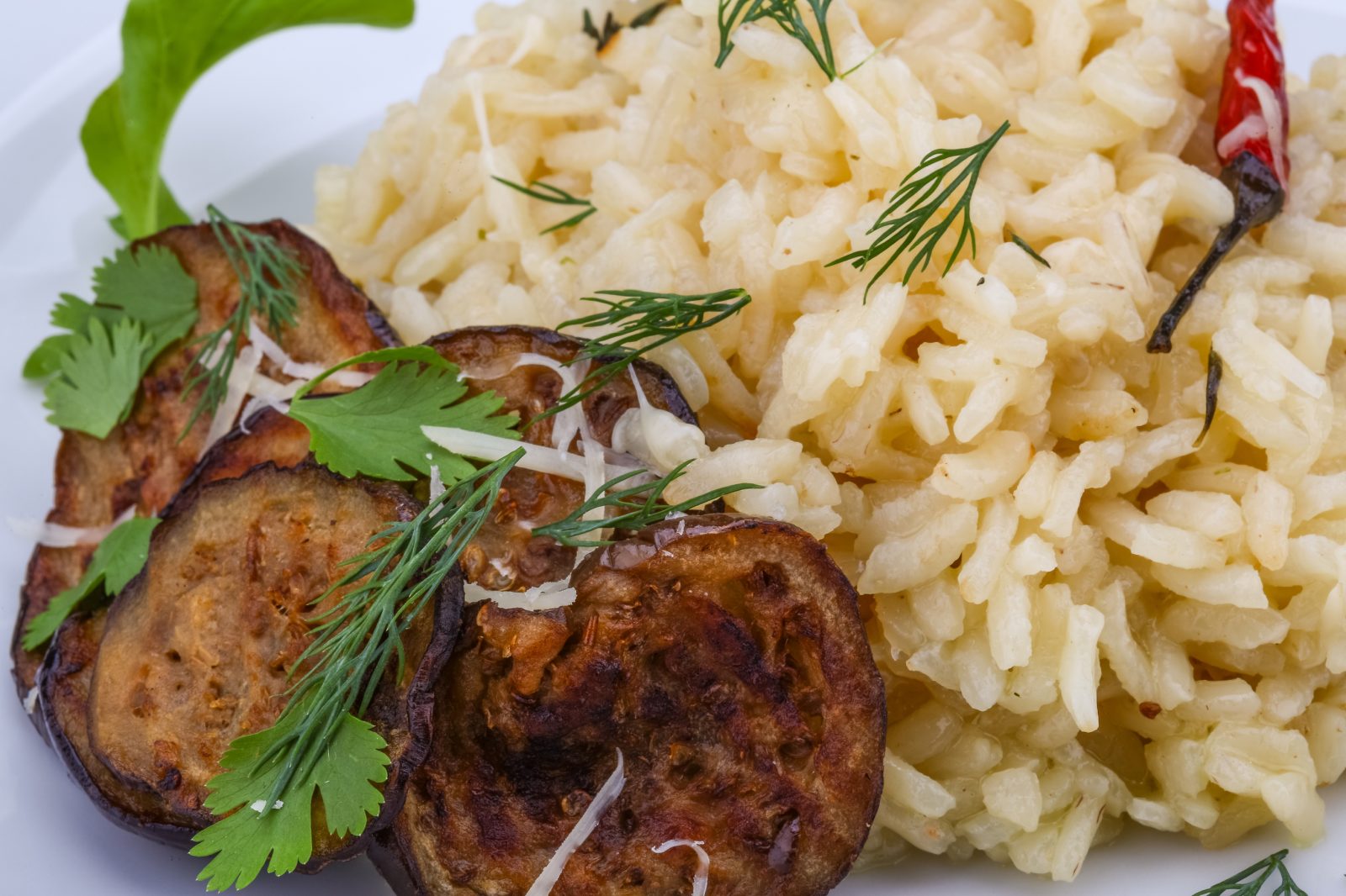 Eggplant Risotto — prepared dish