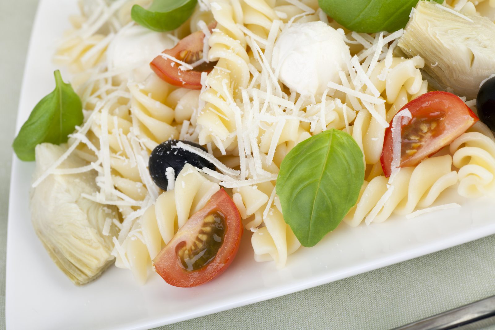 Pasta with Lentils and Artichoke Hearts — prepared dish