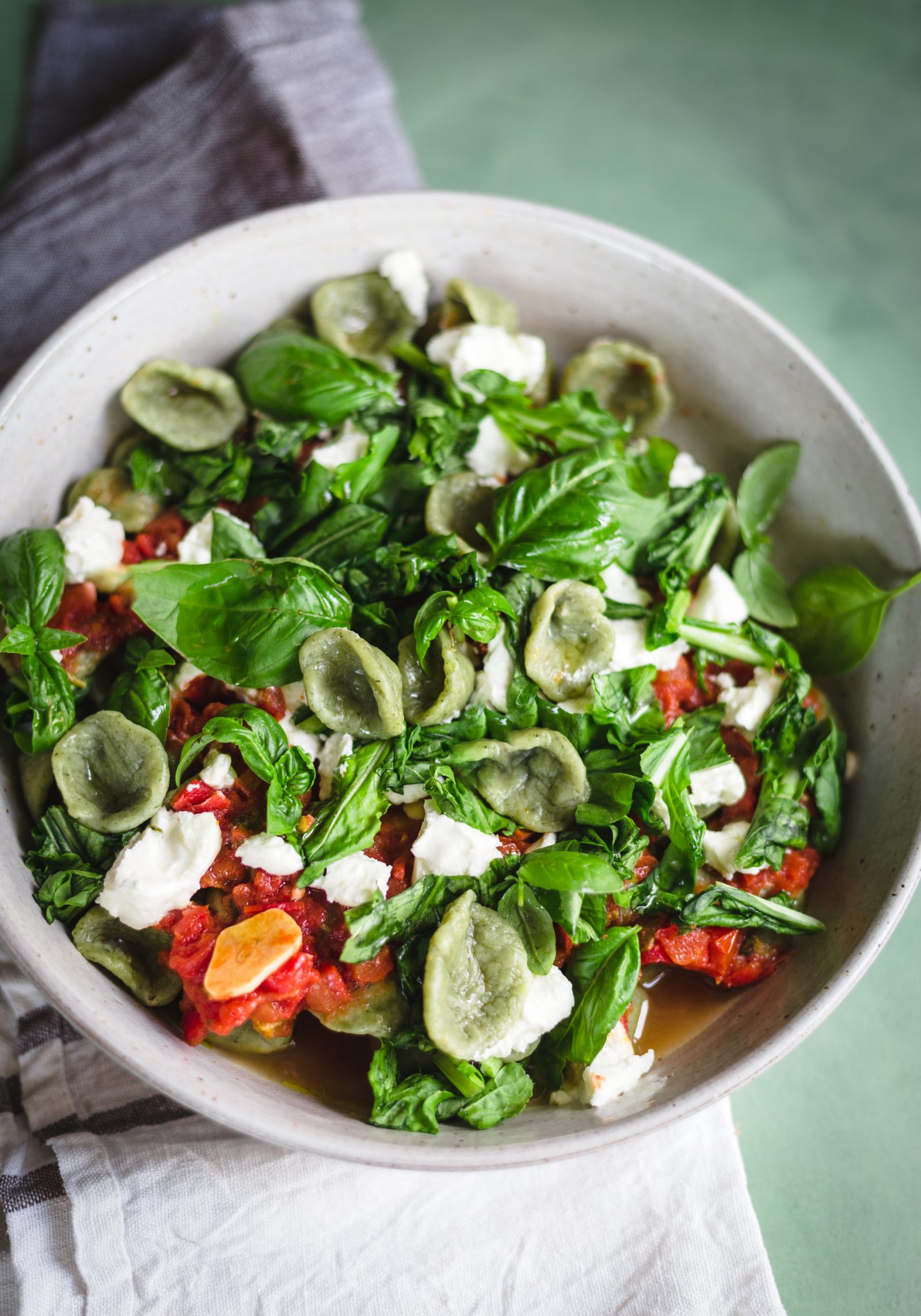 Orecchiette with Arugula and Tomato Sauce — prepared dish