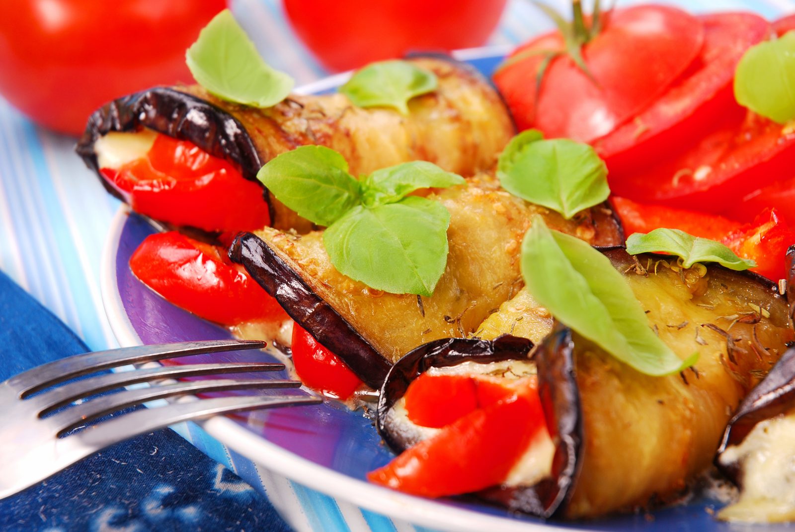 Eggplant and Tomato Rolls — prepared dish