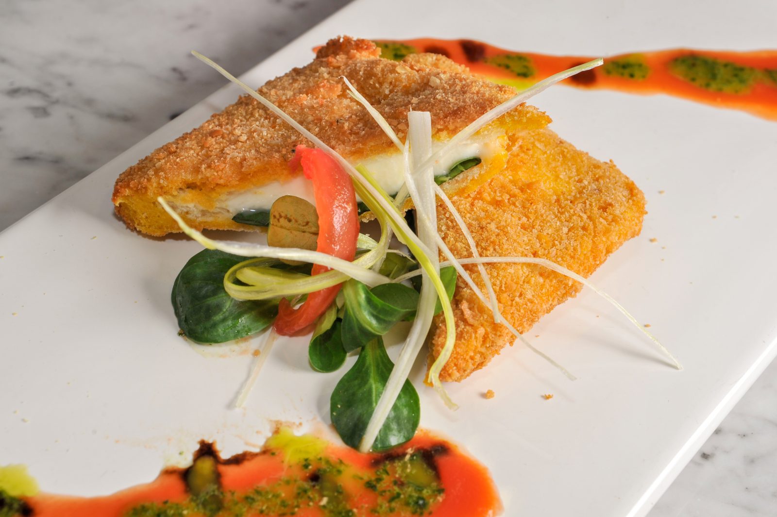 Mediterranean Fried Sandwiches — prepared dish