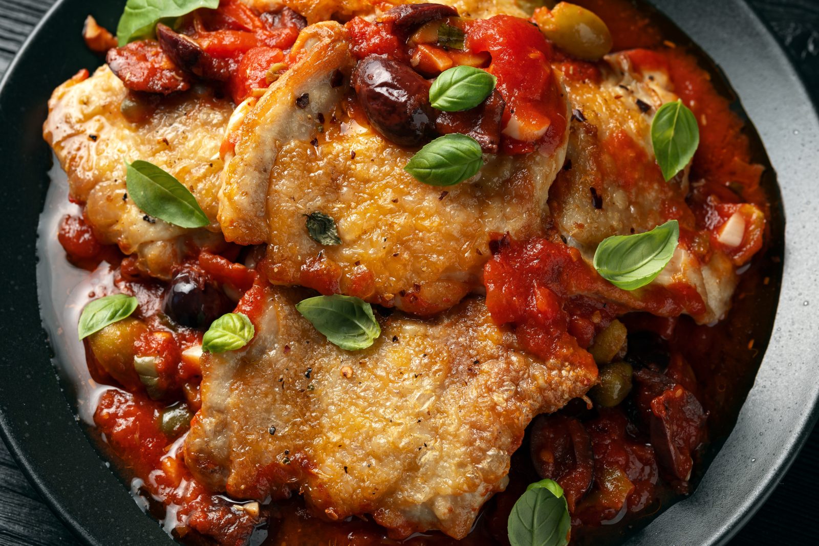 Chicken Stew with Puttanesca Sauce — prepared dish