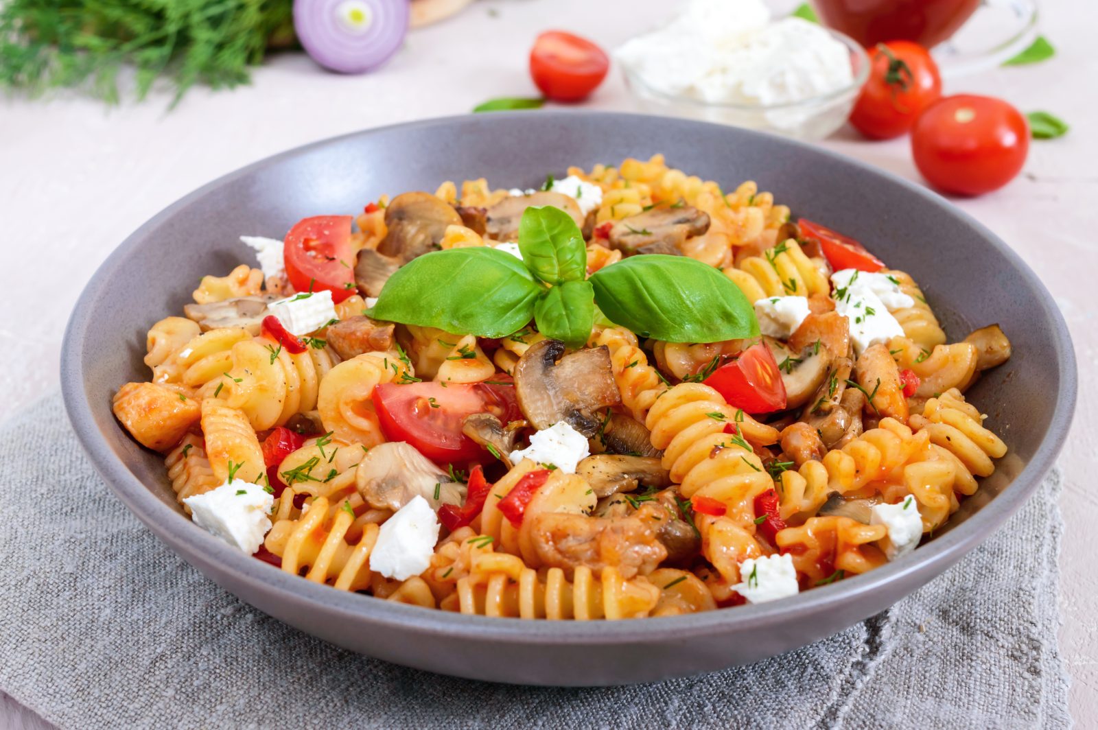 Italian Chicken Spirals with Rotini — prepared dish