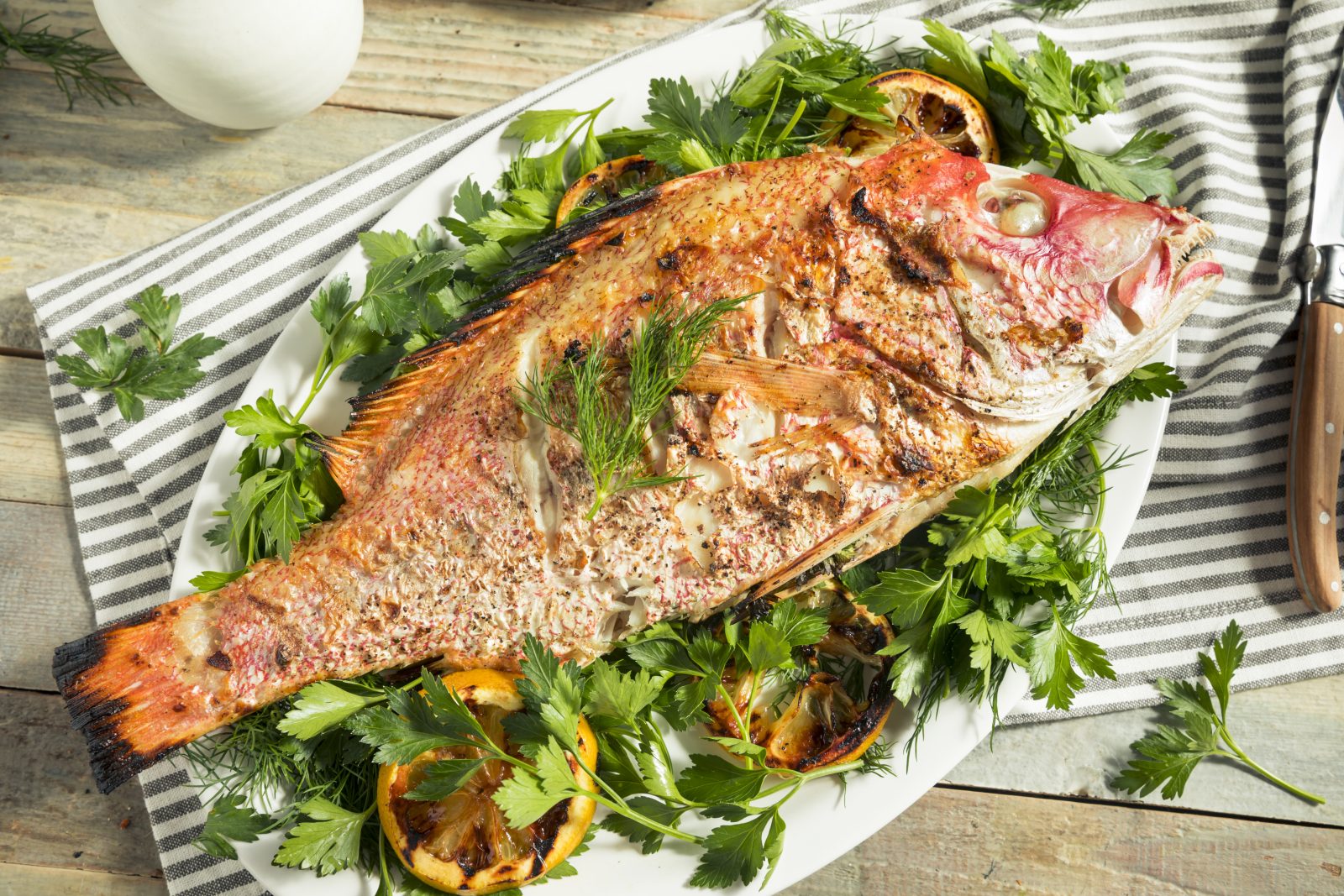 Baked Red Snapper — prepared dish