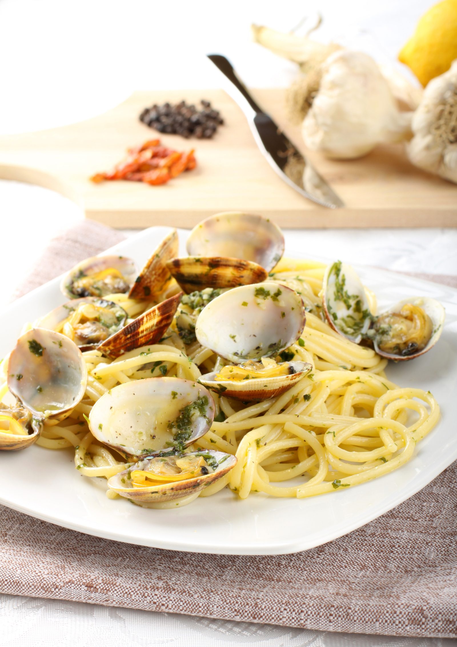 Capellini with Clams — prepared dish