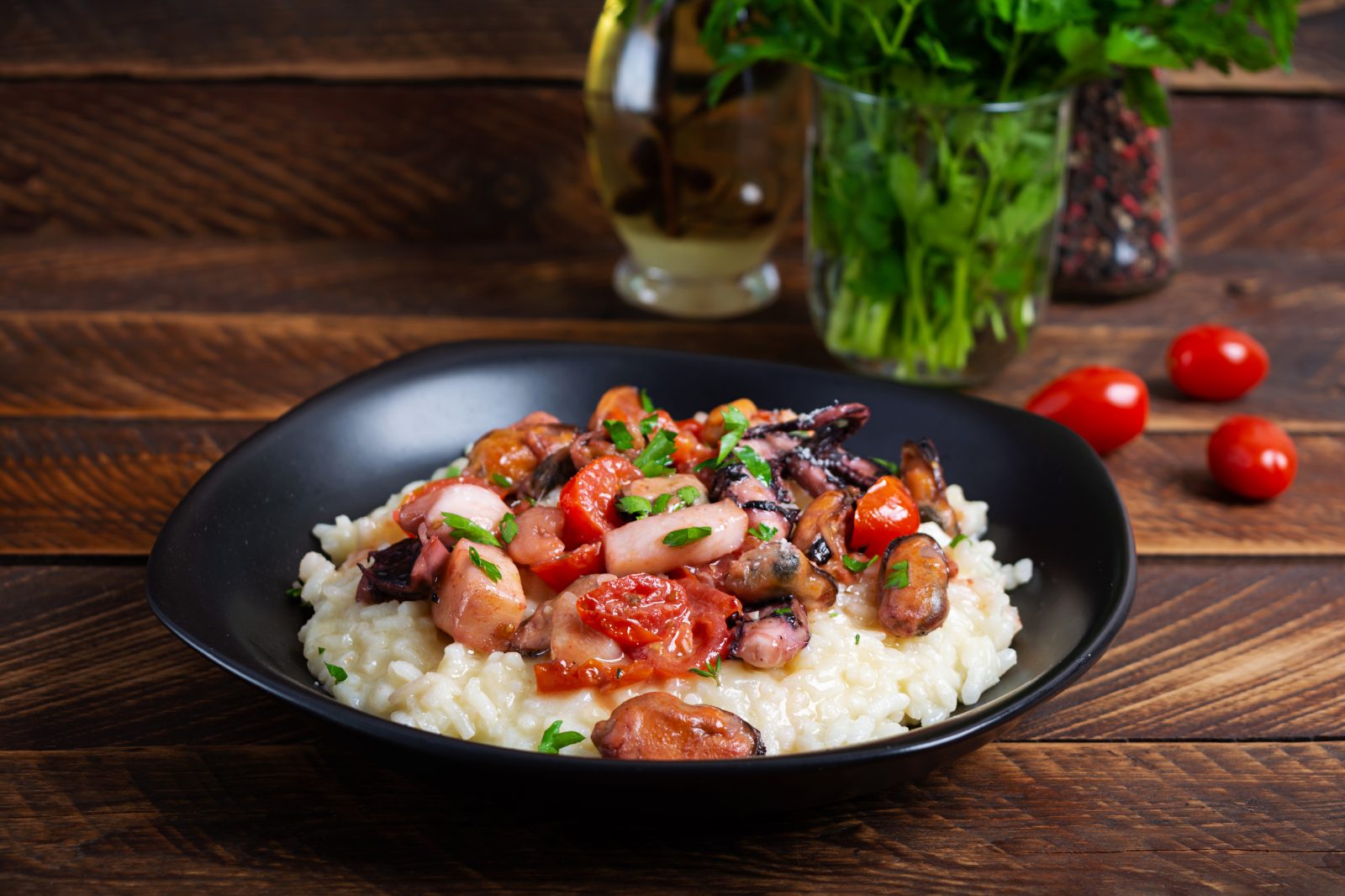 Spicy Rock Shrimp Risotto — prepared dish