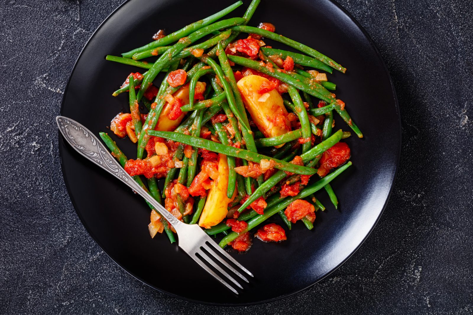 French Beans in Tomato Sauce — prepared dish