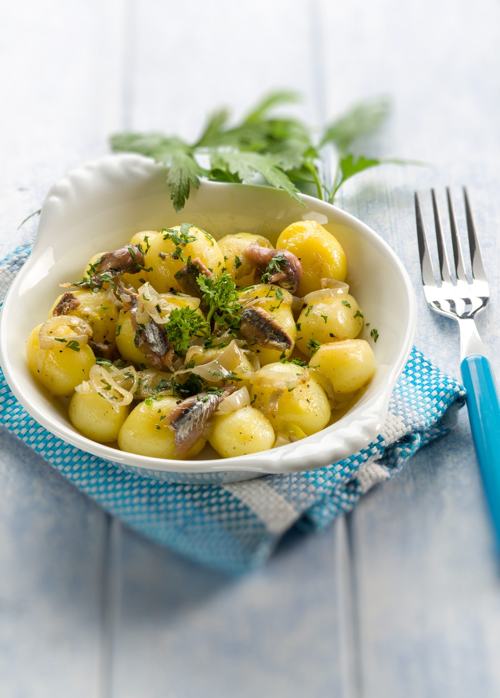 Potatoes with Olives and Anchovies — prepared dish