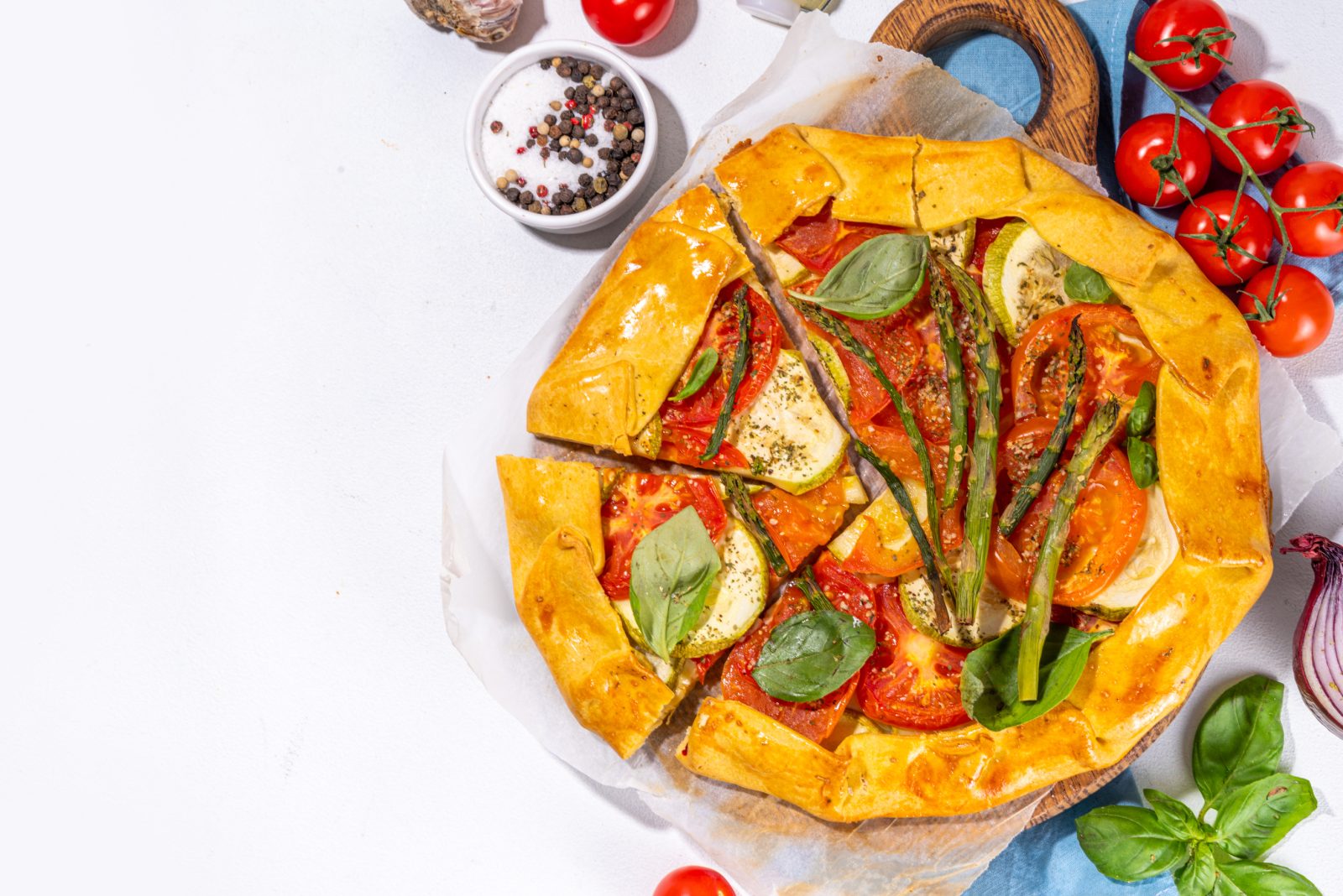Tomato and Roasted Pepper Tart — prepared dish
