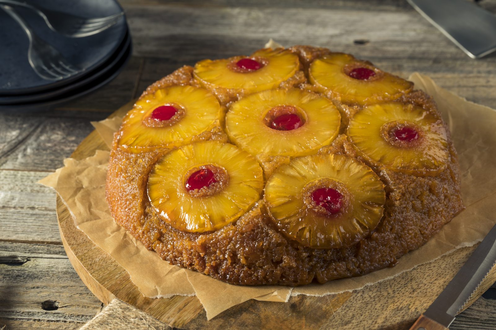 Pineapple Upside-Down Cake — prepared dish
